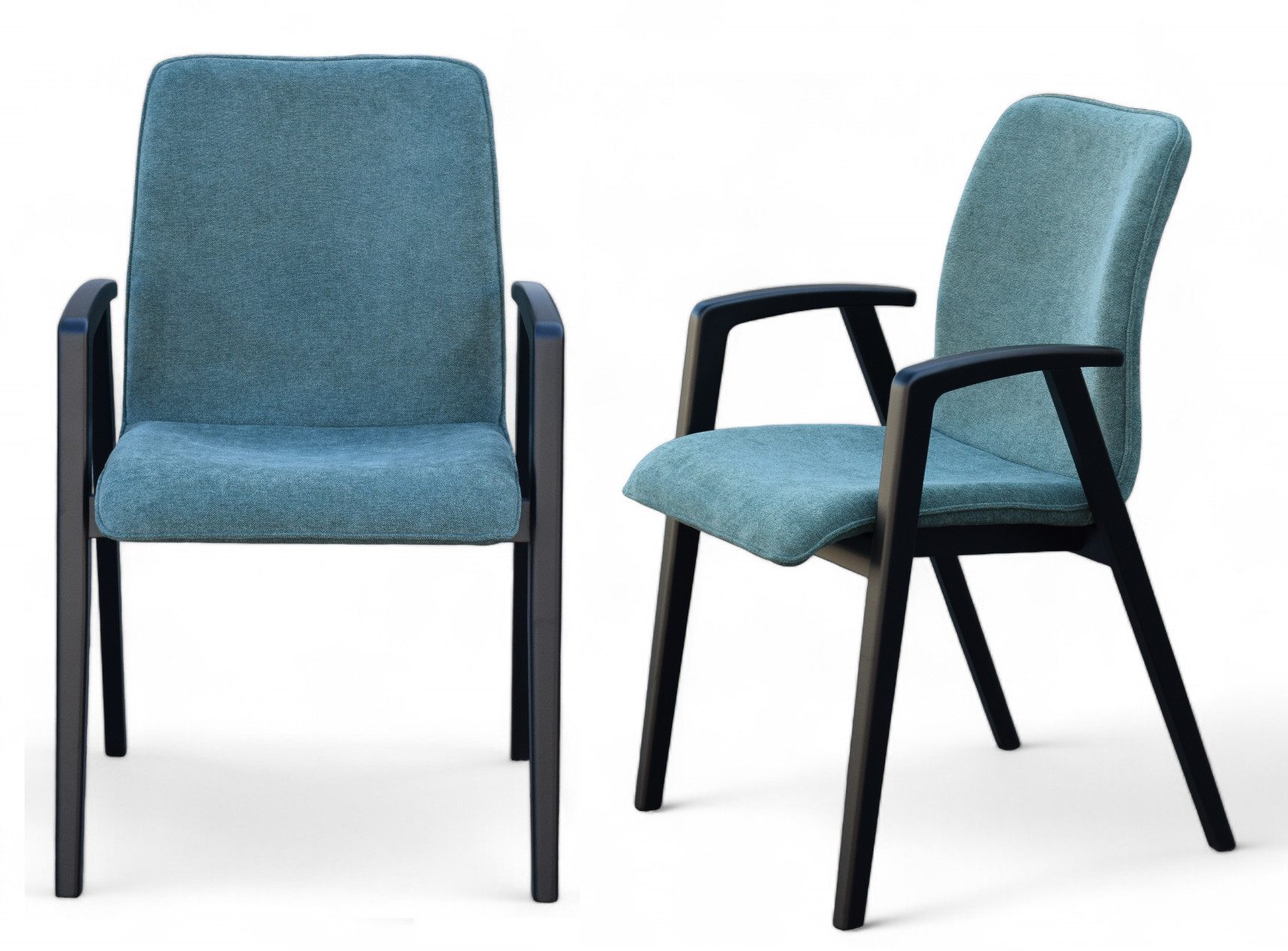Home affaire Stoel met armleuningen Loreen eetkamerstoel, gestoffeerde stoel, woonstoel, eetstoel met armleuningen (set, 2 stuks) 4 poot stoelen
