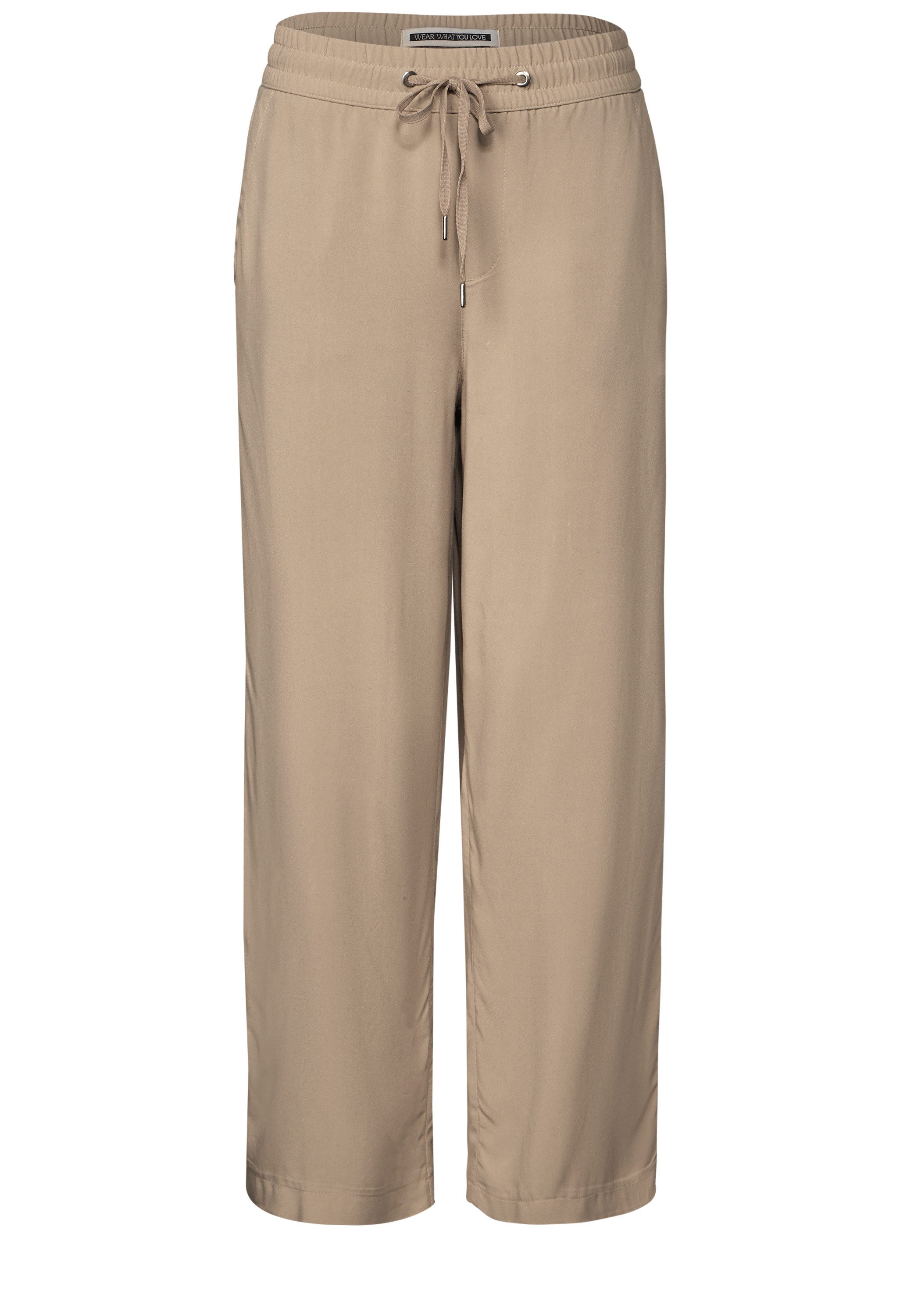 STREET ONE Stoffen broek Style Emee elastische band met rijgkoord