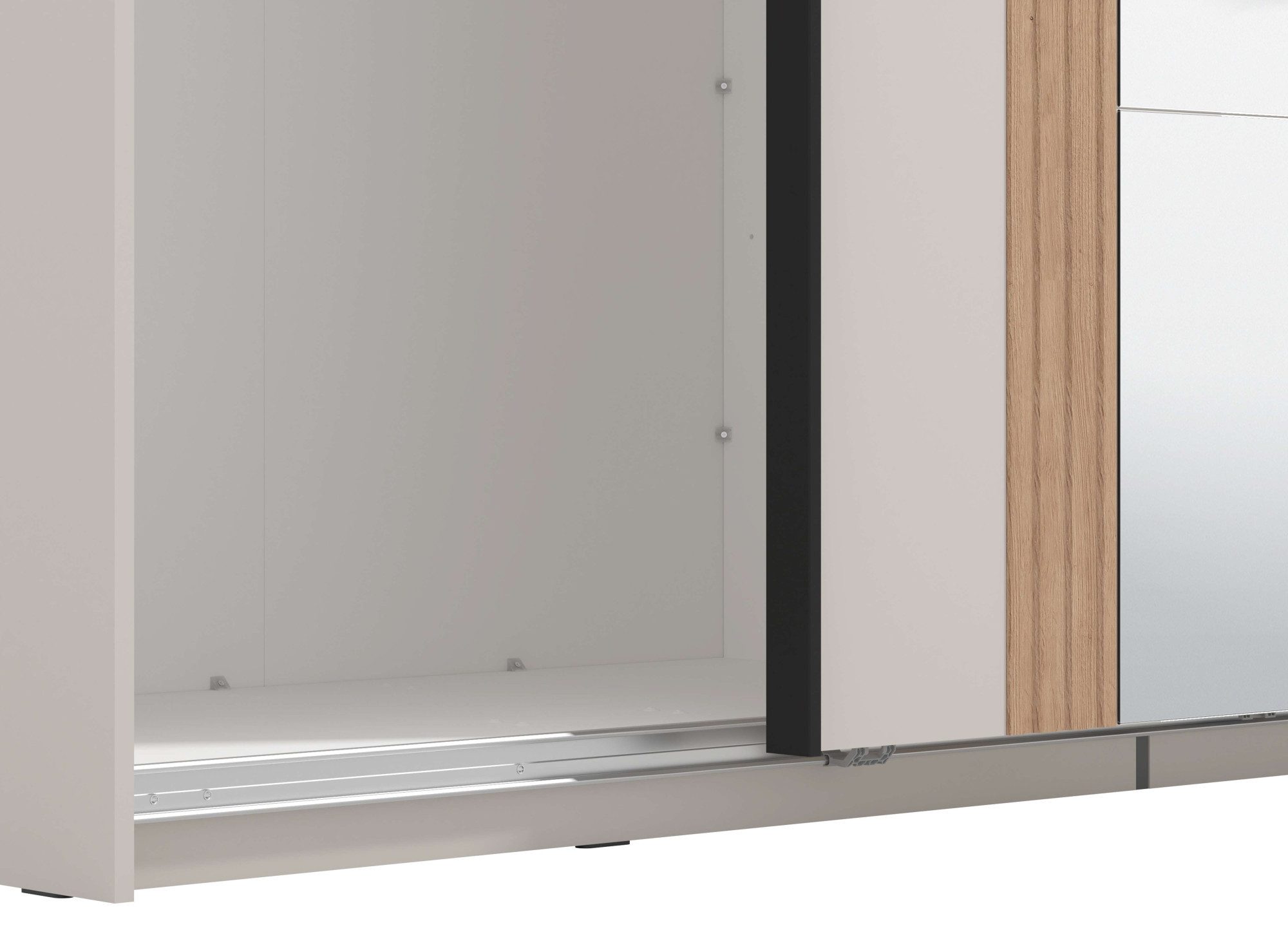 Home affaire Schuifdeurkast Belfort, kledingkast met spiegel, gemaakt in Europa 2 schuifdeuren, 220x61x205cm, fsc®-gecertificeerd houtmateriaal