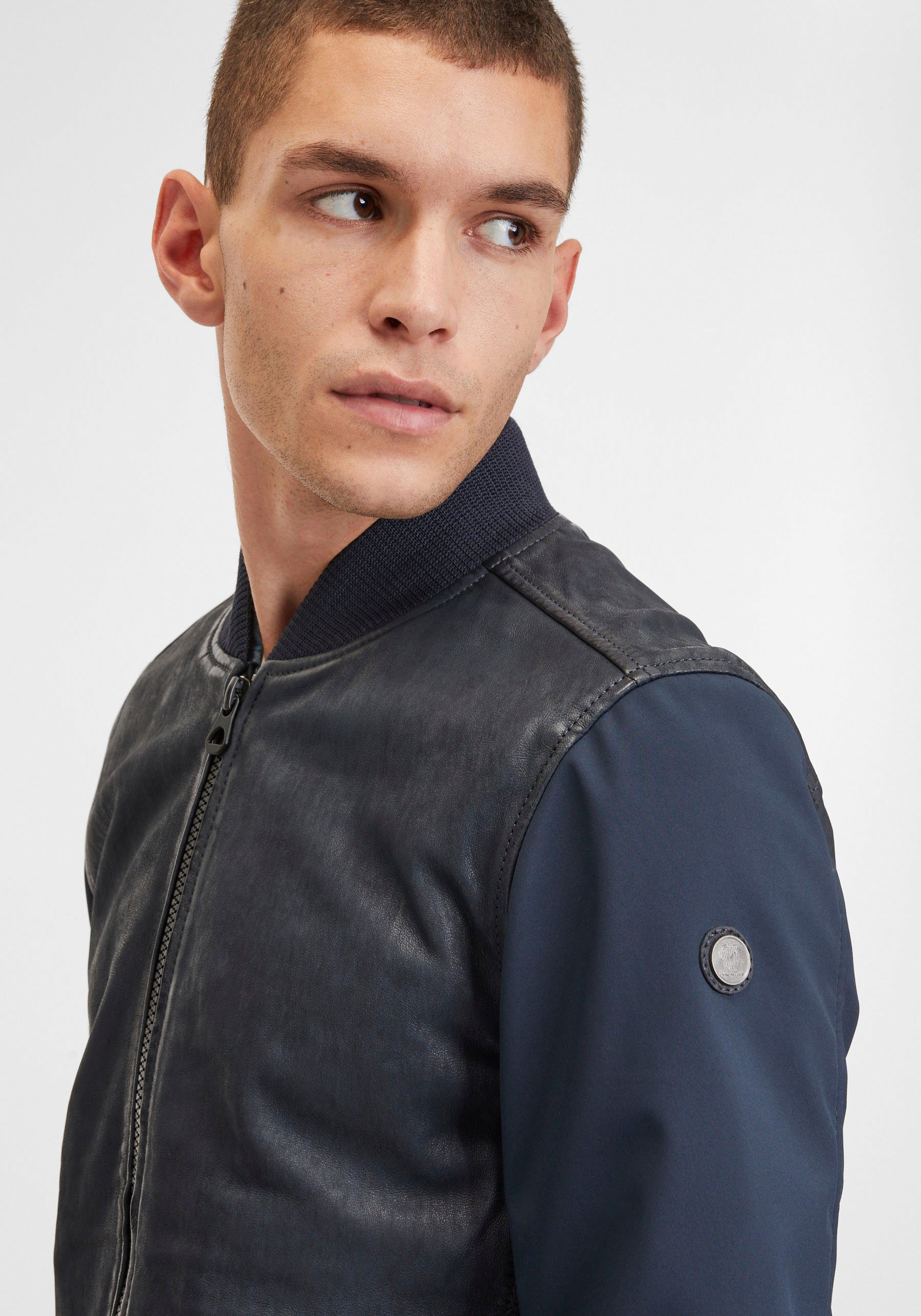 Mauritius Leren jack GMHorizan met mouw in hybride stijl