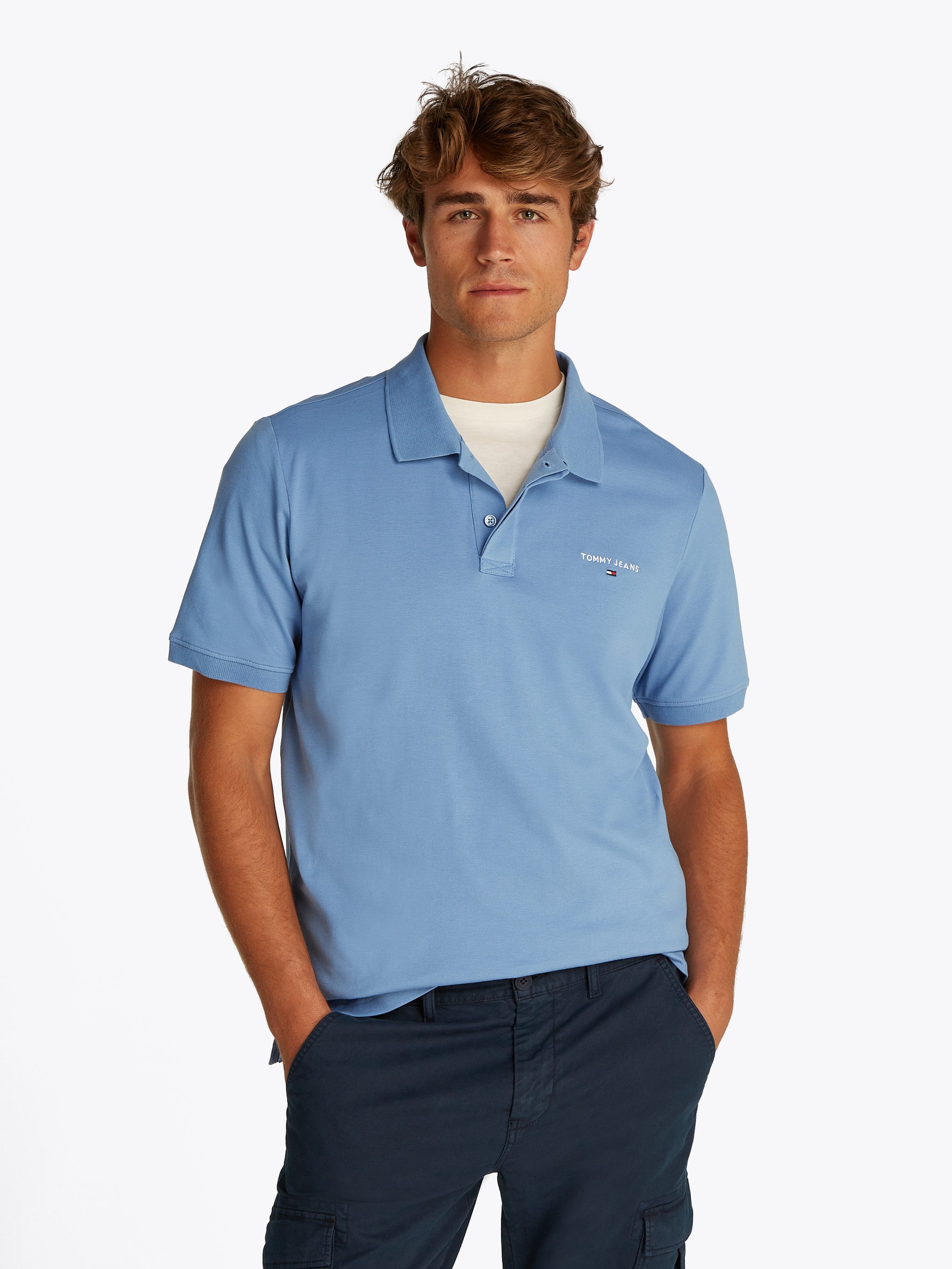 TOMMY JEANS Poloshirt TJM REG LINEAR POLO EXT heren poloshirts maat XL blauw