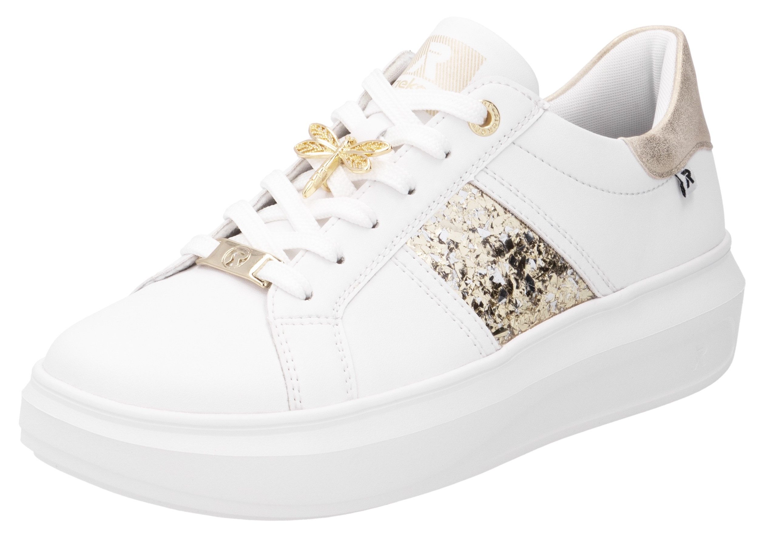 Rieker EVOLUTION Plateausneakers met stijlvolle metallic-details, vrijetijdsschoen, lage schoen,...