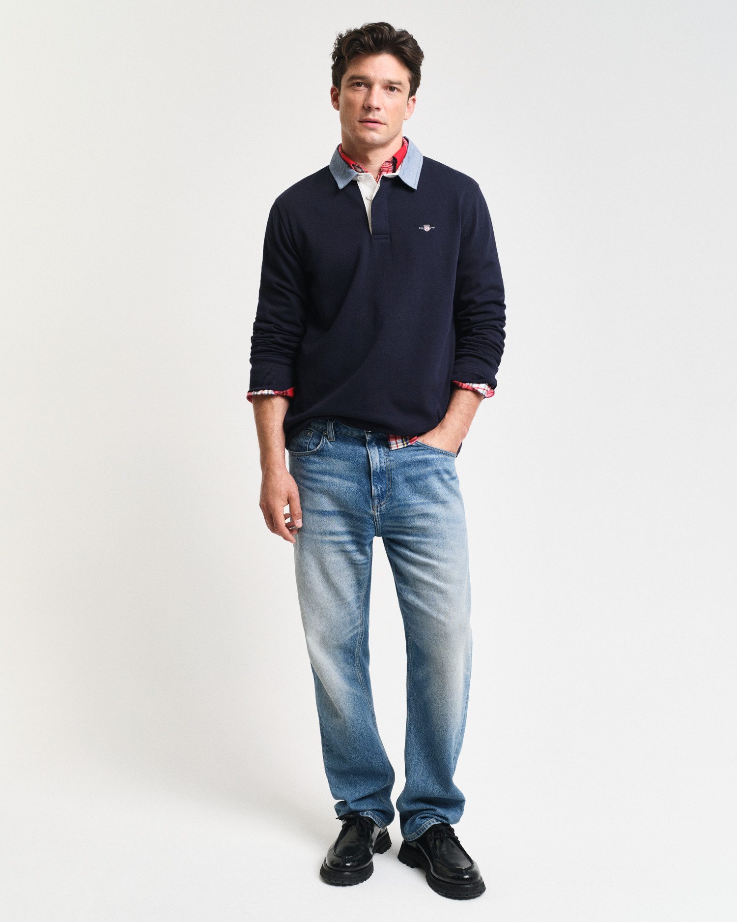 Gant Poloshirt met lange mouwen REG CHAMBRAY HEAVY RUGGER