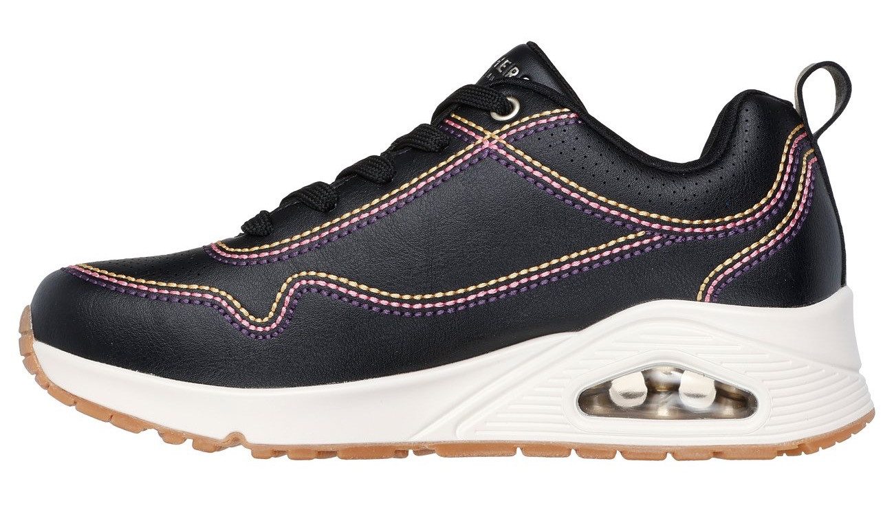 Skechers Sneakers UNO-LUXURIOUS STITCHES , wedge sneaker, plateau sneaker met skech-air functie