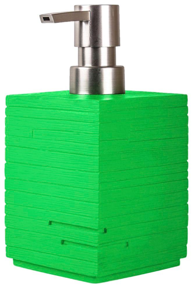 Sanilo Set badkameraccessoires Calero Green bestaand uit zeepdispenser en toiletborstel, geribbeld (combi-set, 2-delig)