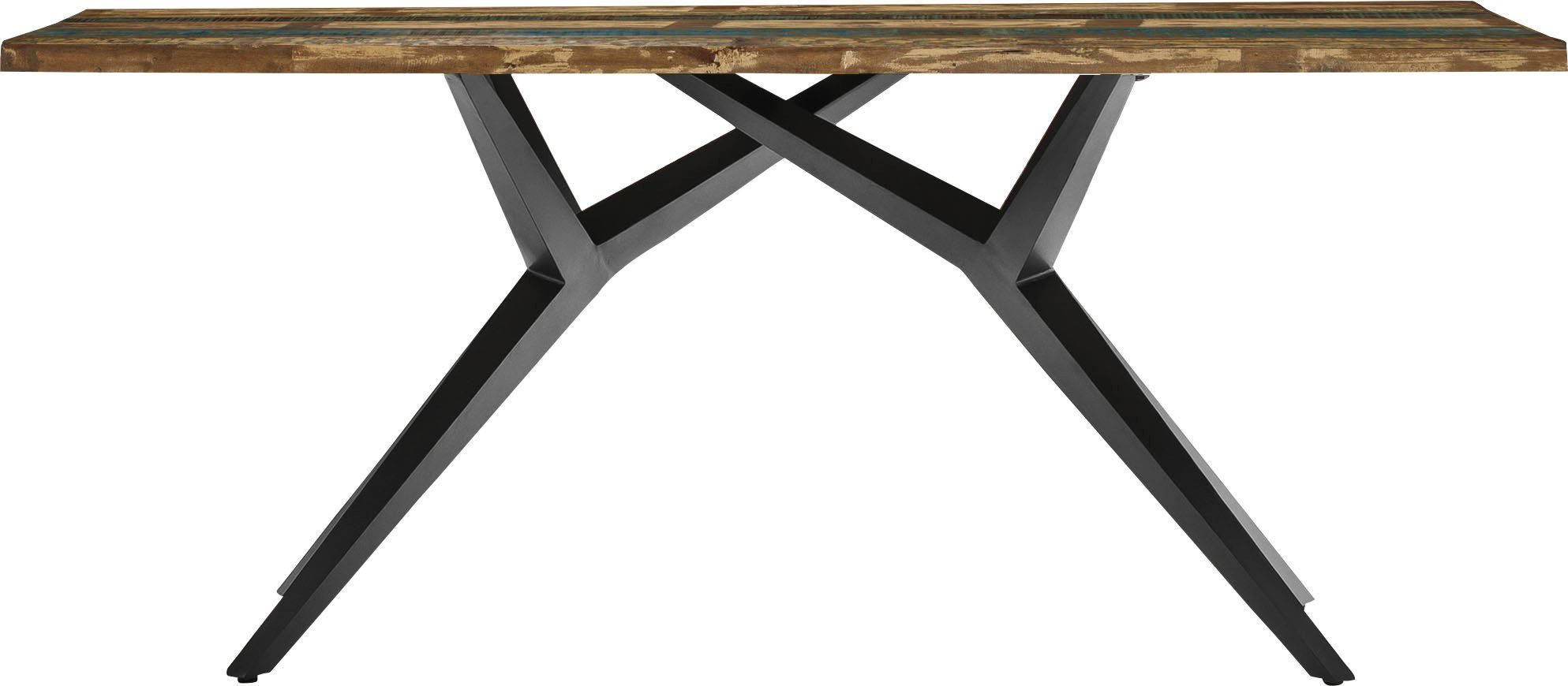 SIT Eettafel Gelakt blad van afvalhout eettafels maat 160 cm x 73 cm x 85 cm multicolor