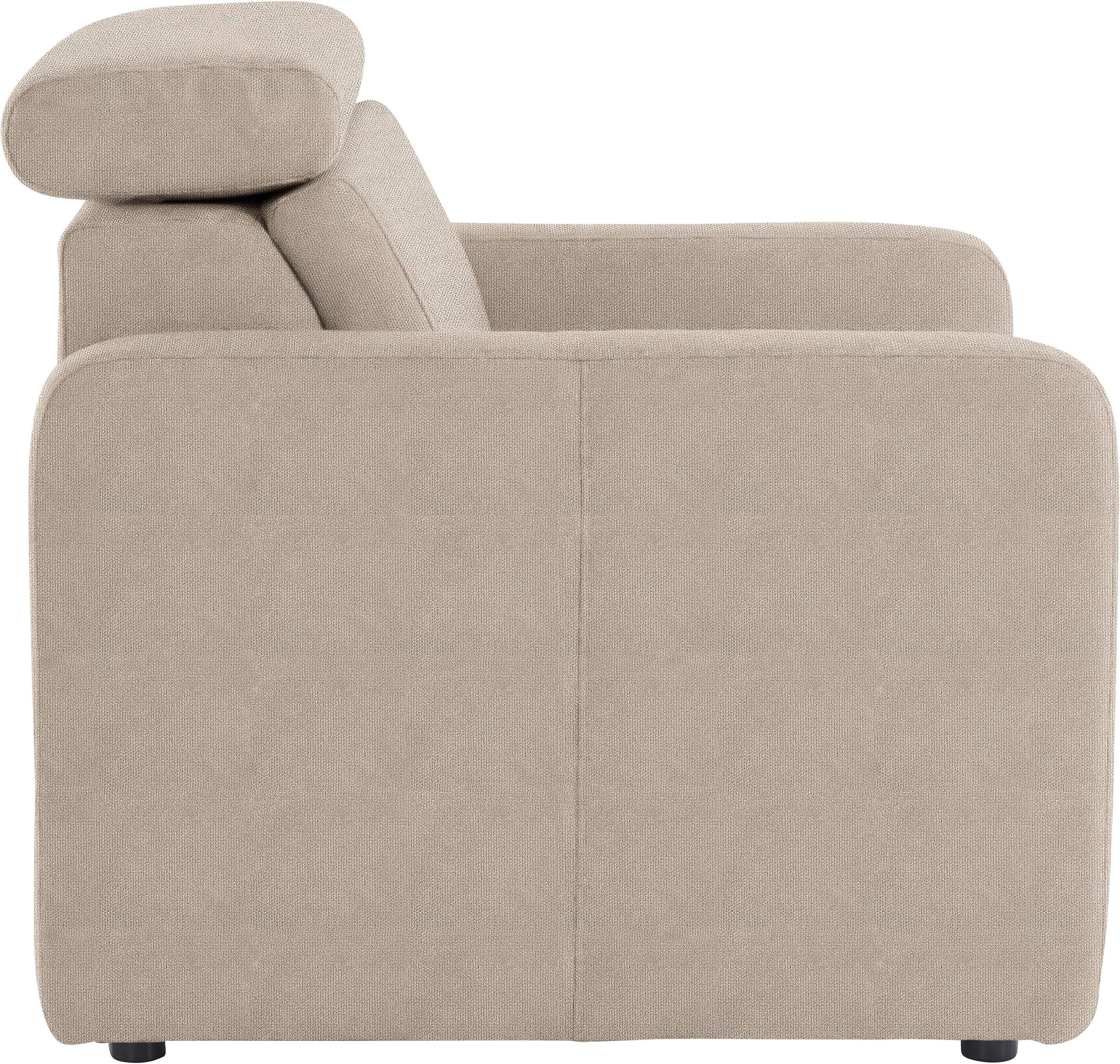 sit&more Fauteuil Bologna met binnenvering, met verstelbare hoofdsteun