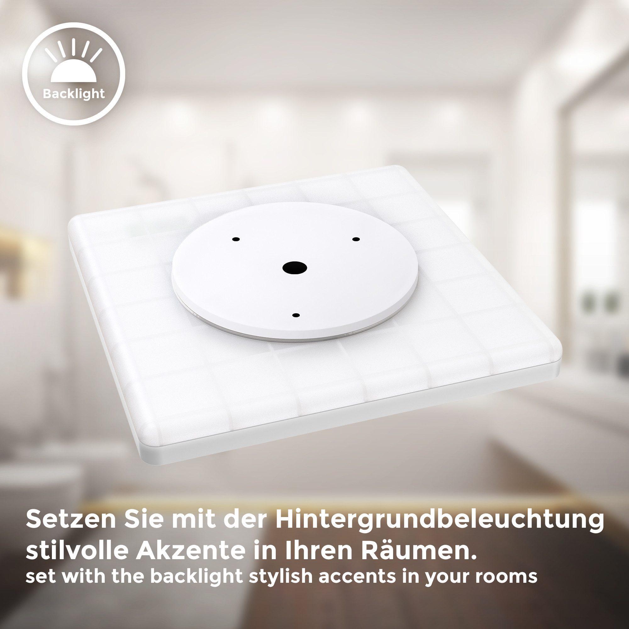 B.K.Licht Led-plafondlamp LED bad plafondlamp, met backlight, ultraflauw Indirect licht, 18W, 4.000K, 2400Lm, IP44, L: 29 cm (1 stuk)