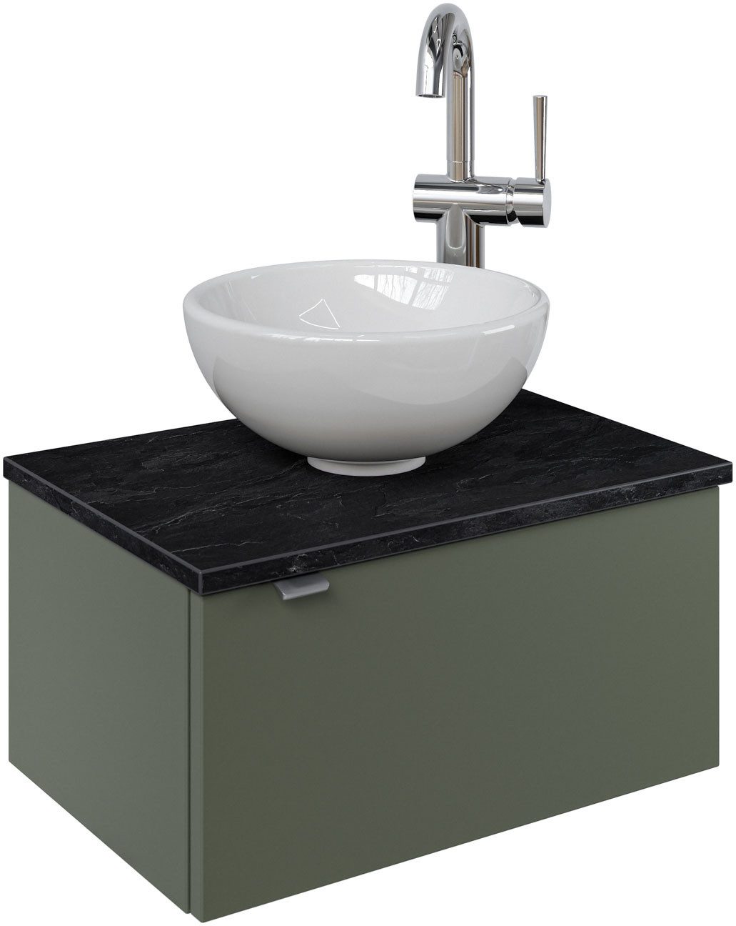 Saphir Wastafelonderkast Serie 6915 wastafel met onderkast voor gastenbadkamer, tweede toilet (3-delig)