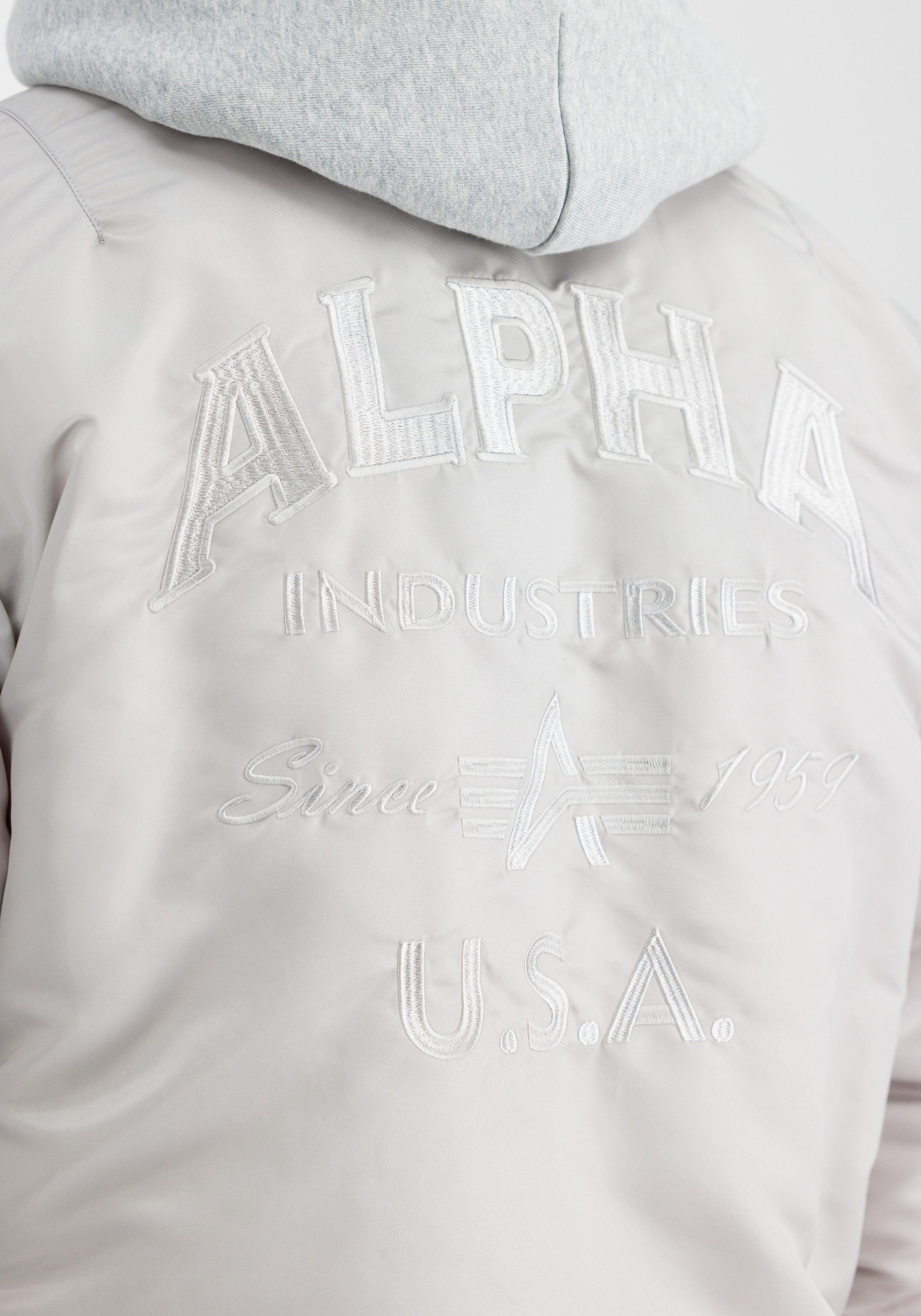 Alpha Industries Bomberjack Mannen Bomberjacks MA-1 Zip Kap Achter EMB
