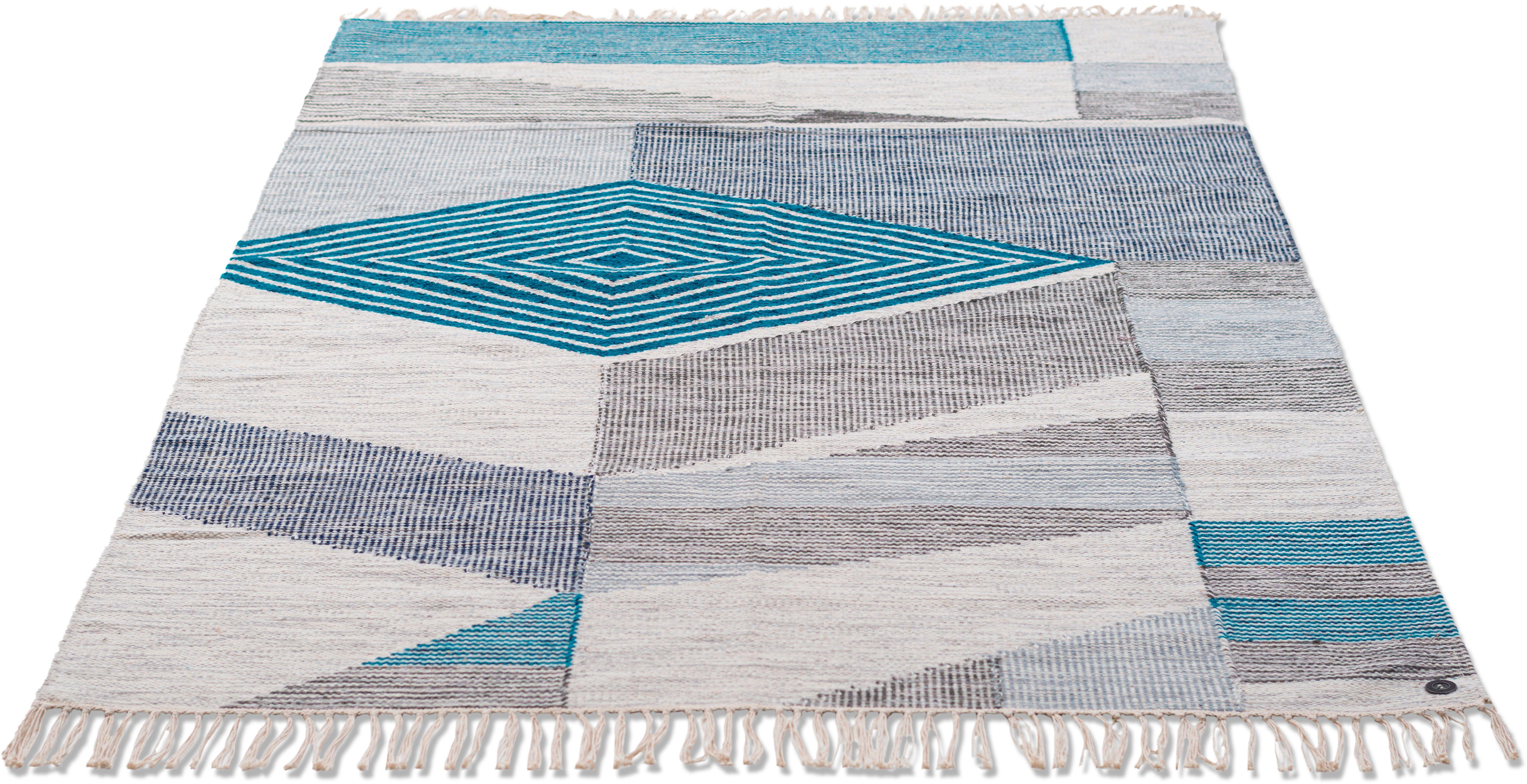 Oosterse tapijt, Modern Kelim, Tom Tailor, rechthoekig, hoogte 5 mm, met de hand geweven