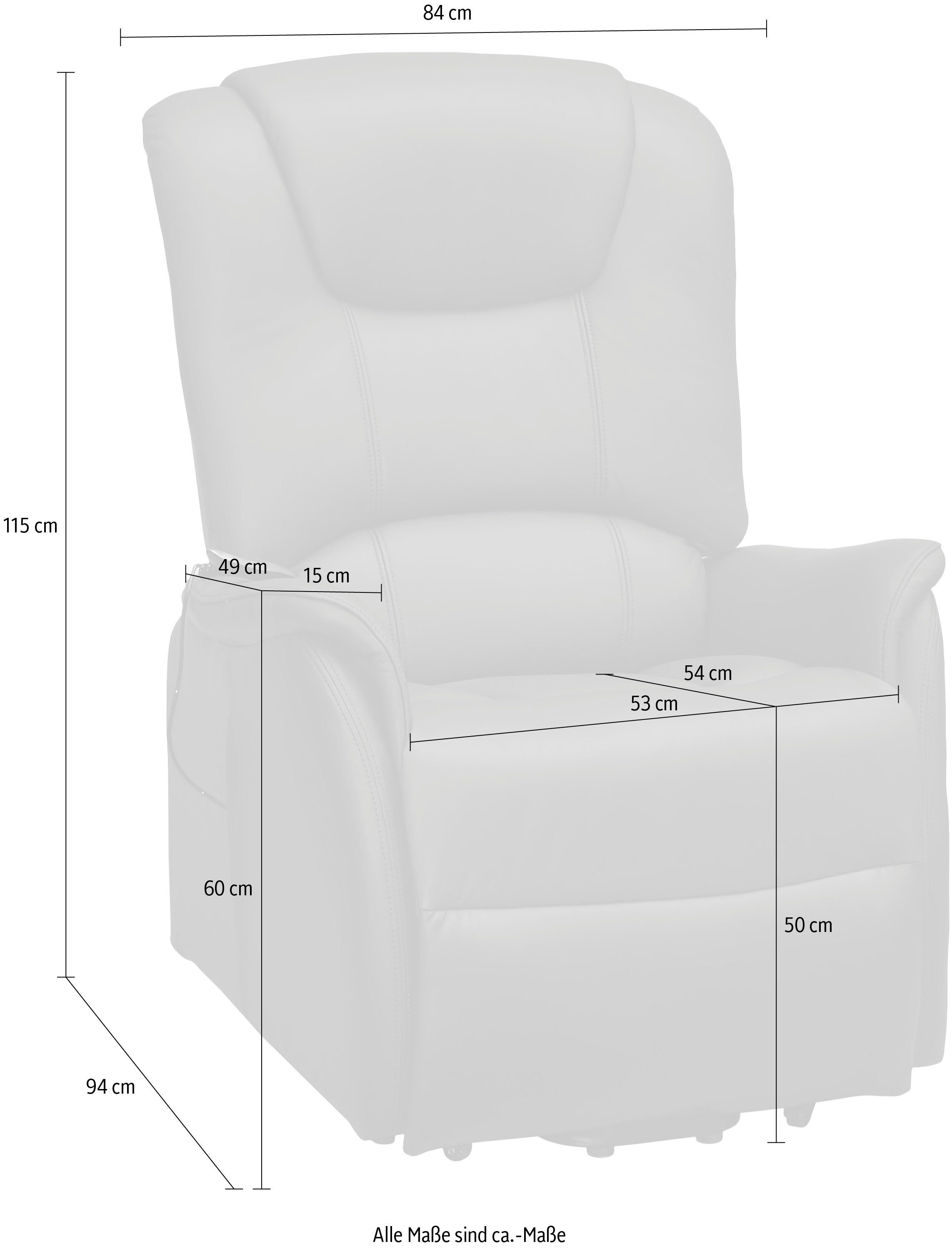 Duo Collection Relaxfauteuil Messina XXL tot 150 kg draagvermogen, met elektrische opstahulp