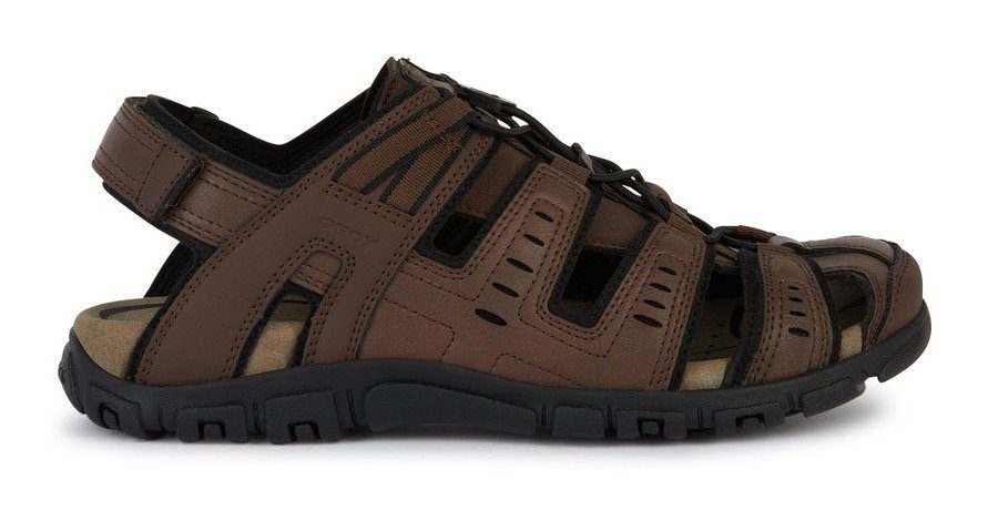 Geox Sandalen UOMO SANDAL STRADA C , zomerschoen, klittenbandschoen, outdoorsandaal, met leren voetbed