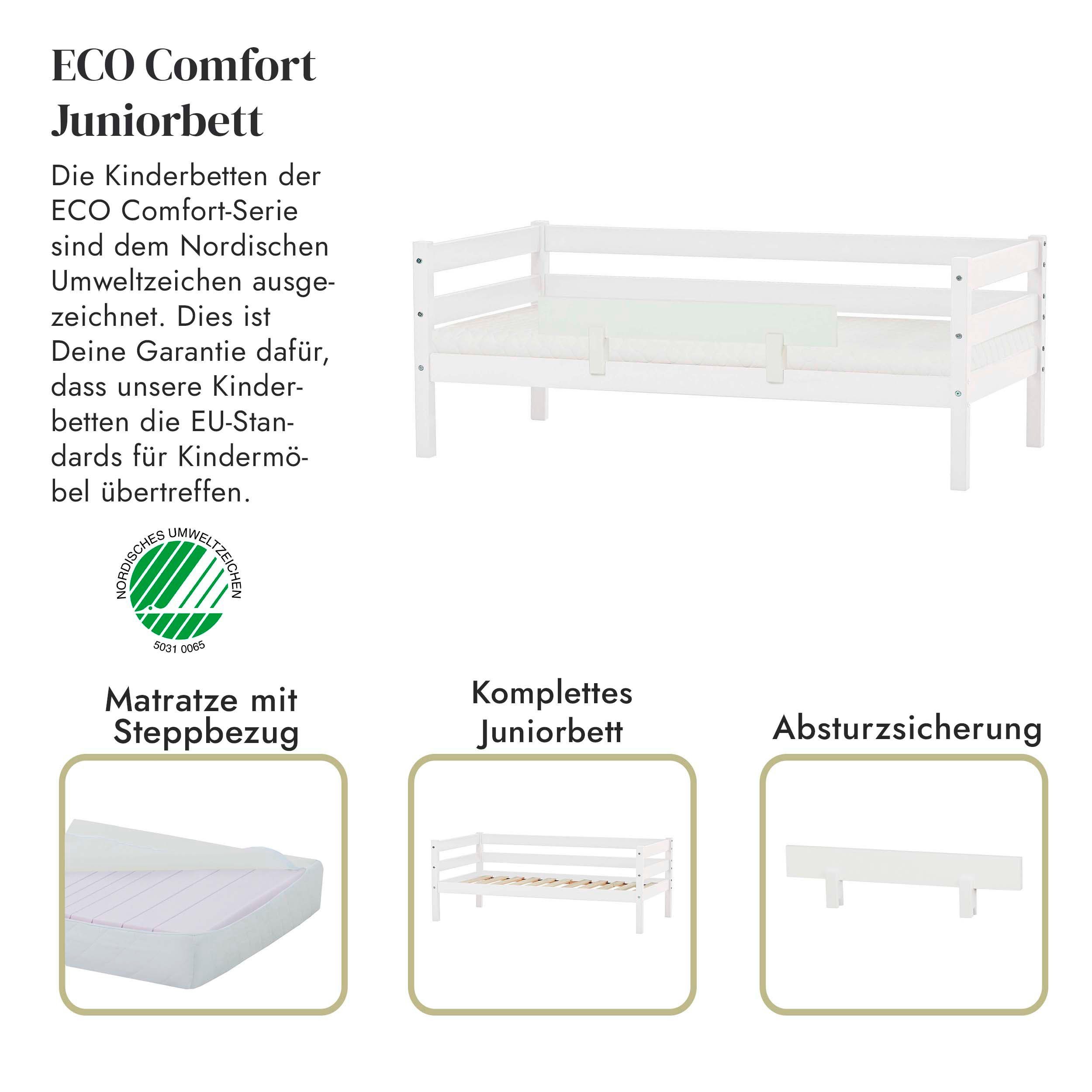 Hoppekids 1-persoonsledikant ECO Comfort kinderbed, massief grenenhout, tienerbed inclusief lattenbodem (set)