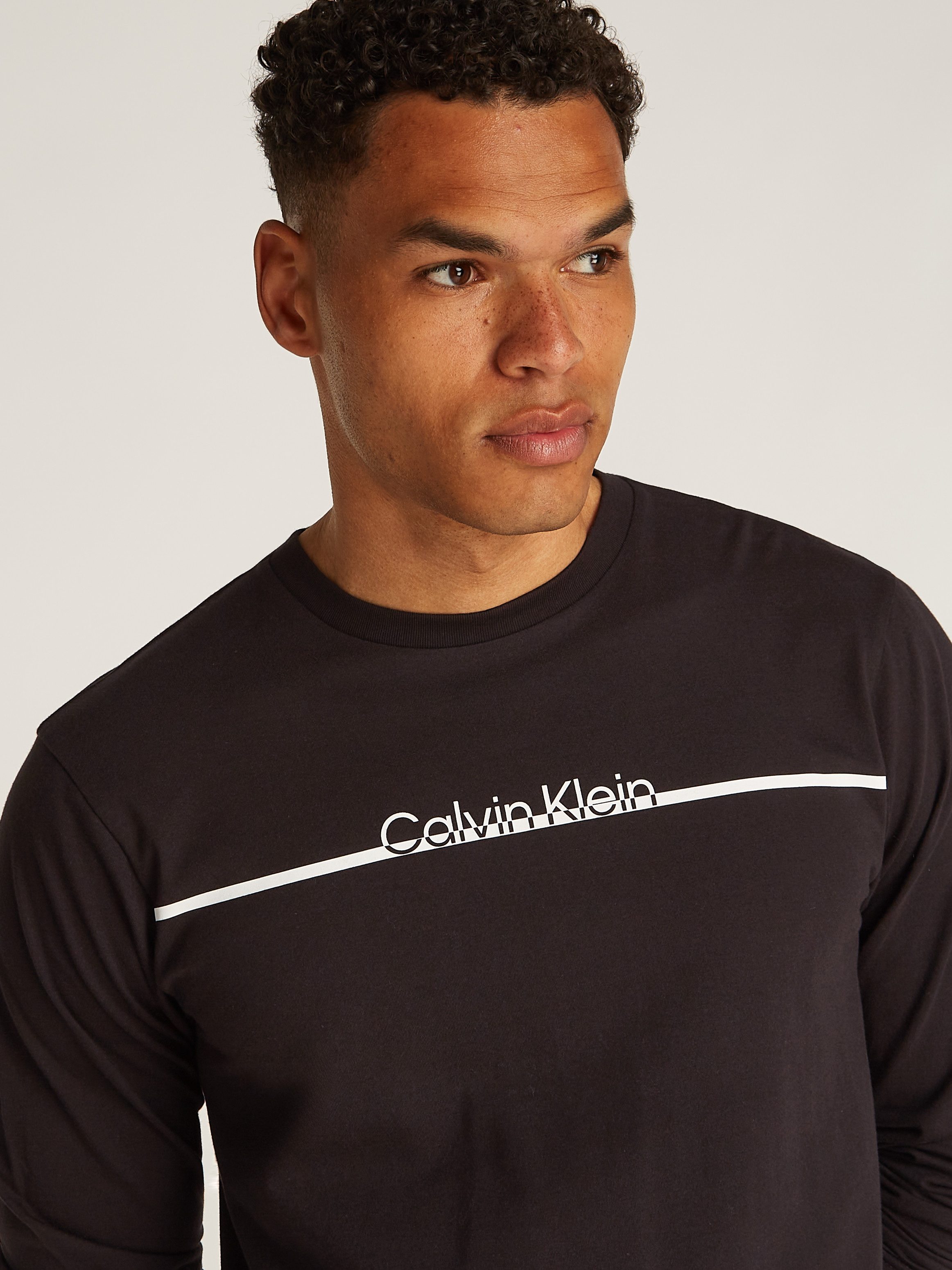 Calvin Klein Shirt met ronde hals SPLIT LINE LOGO LS T-SHIRT