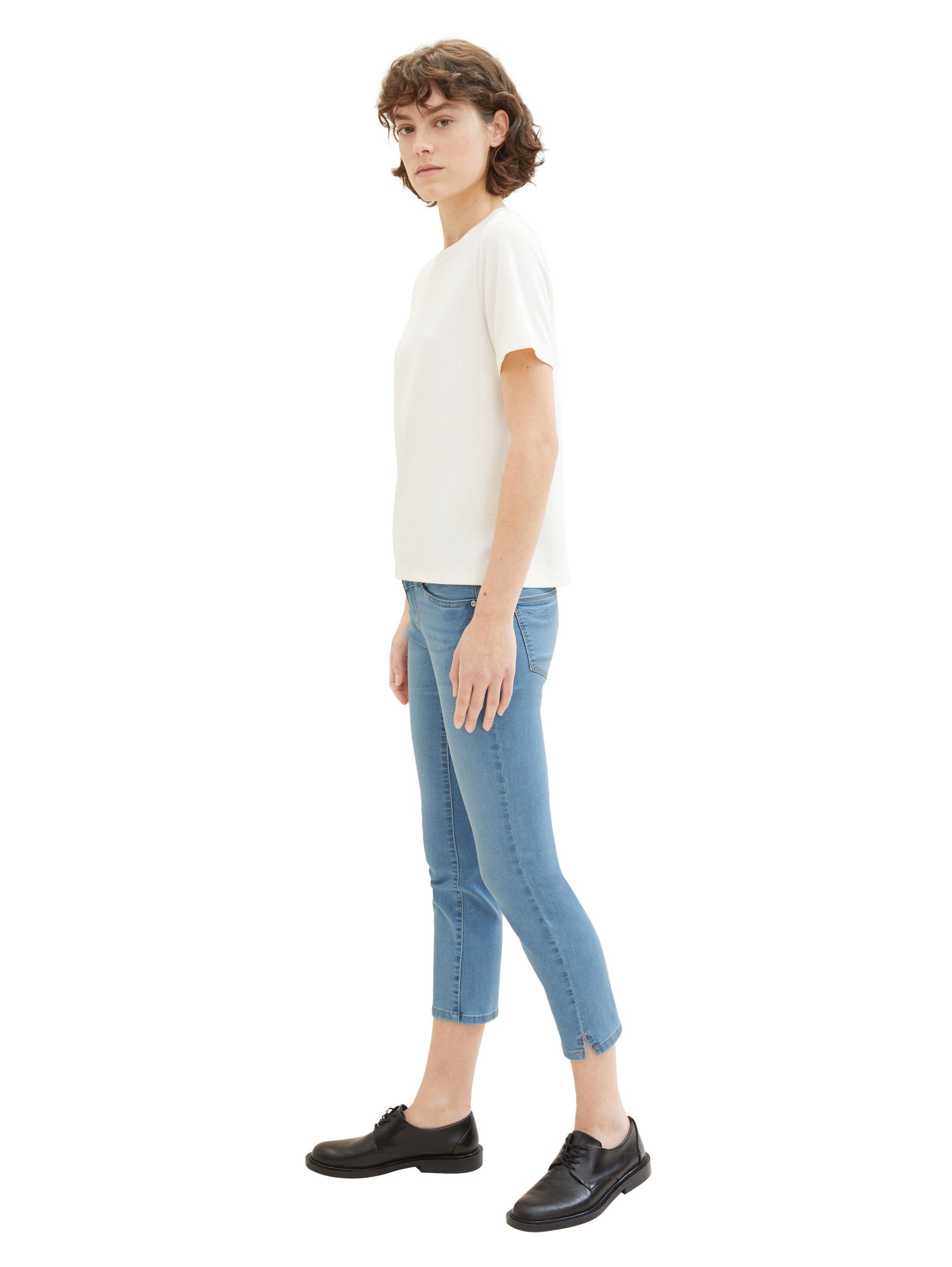 Tom Tailor Slim fit jeans ALEXA in 7 8 lengte en met bindband