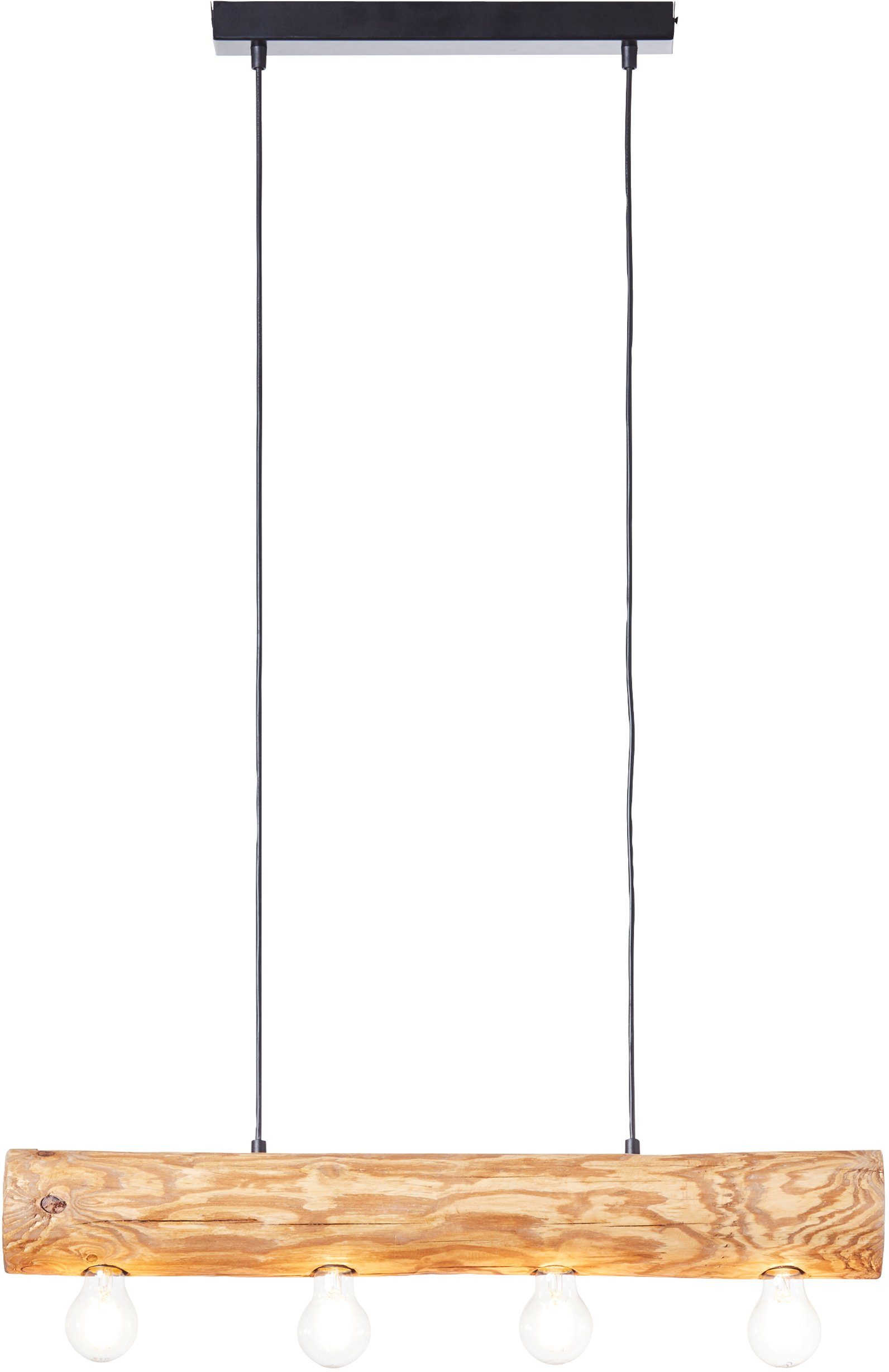 Brilliant Leuchten Hanglamp TRABO 105 cm hoogte, 70 cm breedte, 4 x e27, in te korten, hout / metaal, grenen gebeitst (1 stuk)