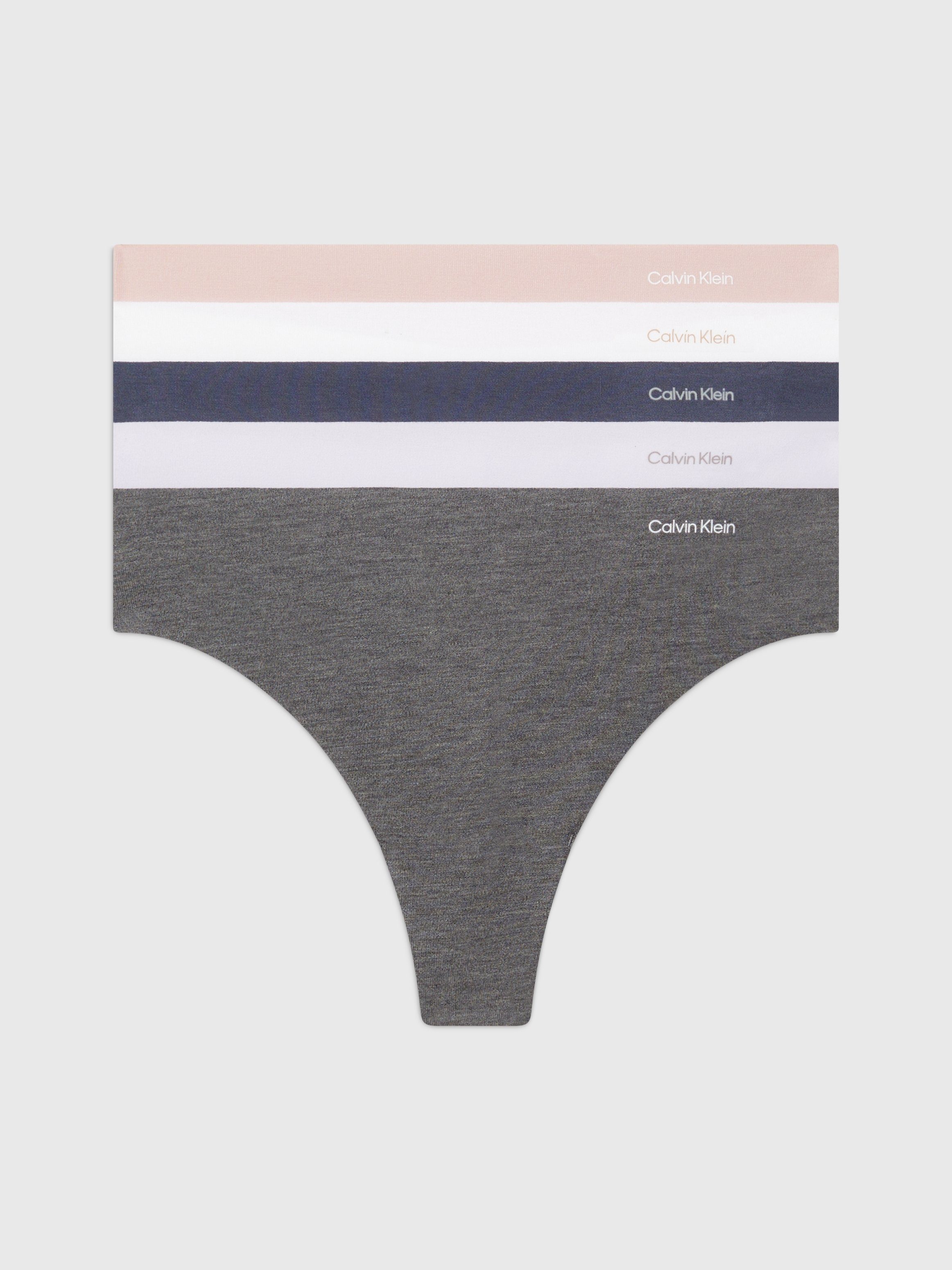 Calvin Klein String 5 PACK THONG (MID-RISE) met logo-print aan de heup (5 stuks Set van 5)