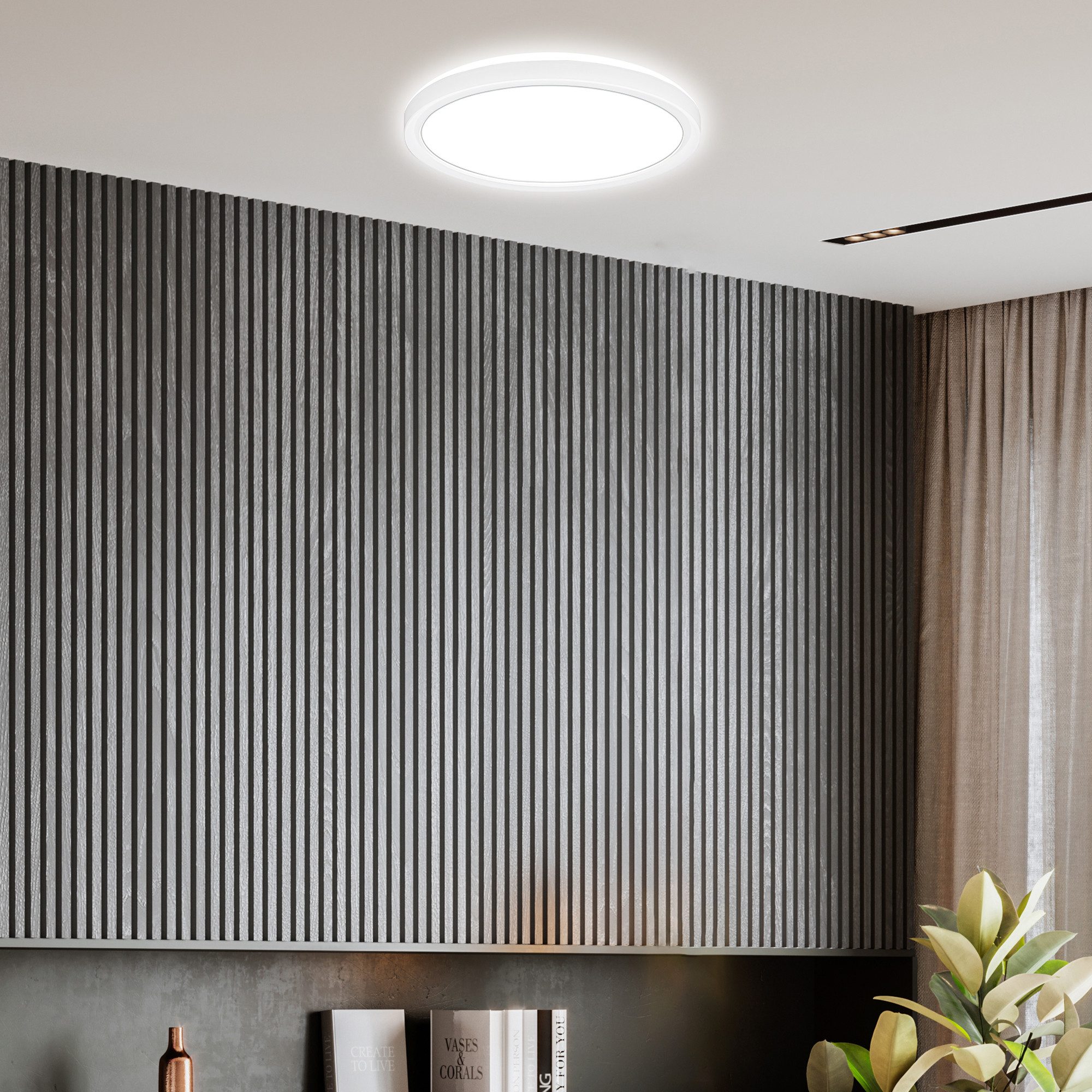 B.K.Licht Led-plafondlamp BKL1598 ultra dunne plafondlamp, LED paneel met backlight