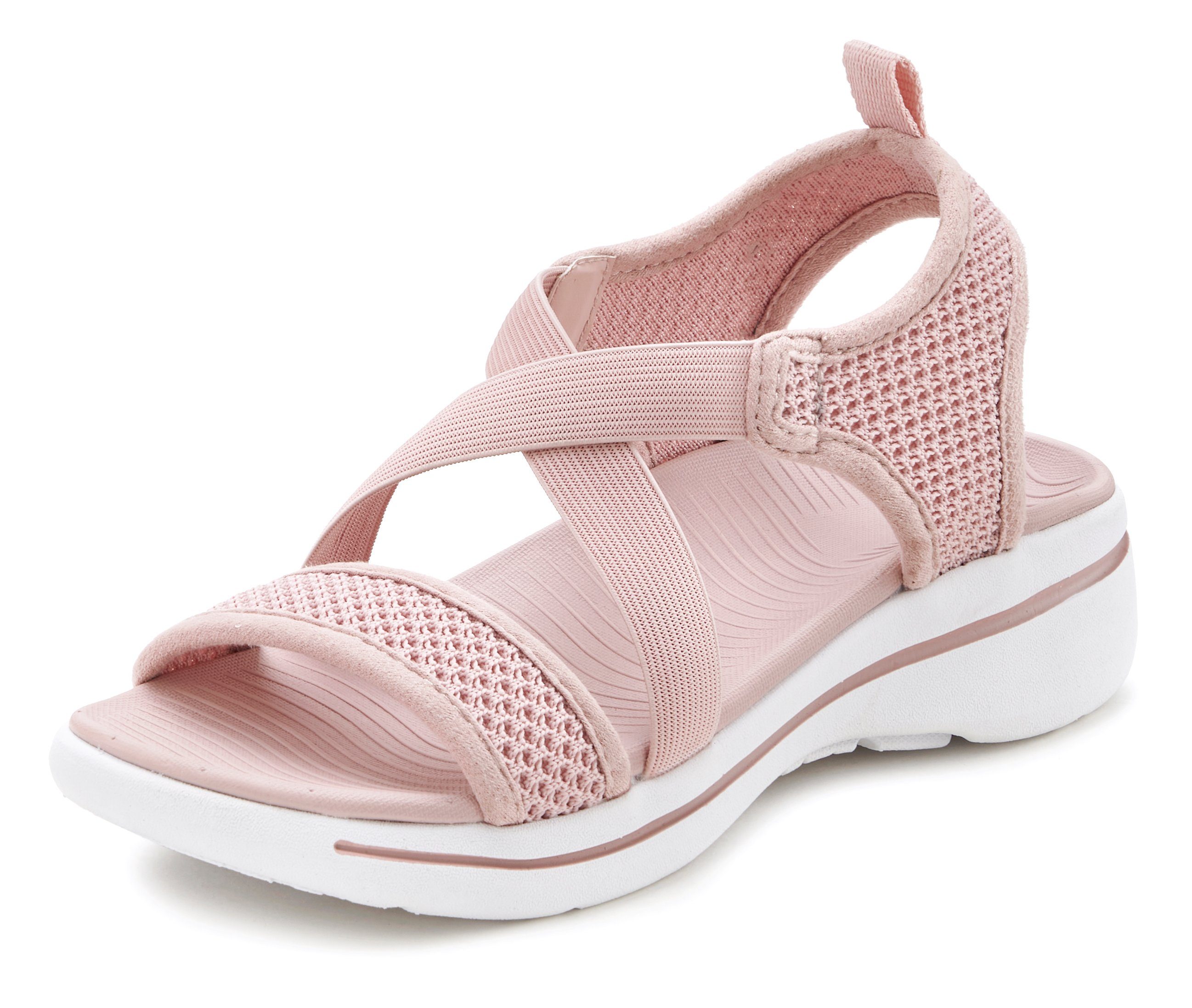 Lascana Sandalen Zomerschoen, sandaal Sandalette, zomerschoen met lichte zool & elastische banden VEGAN