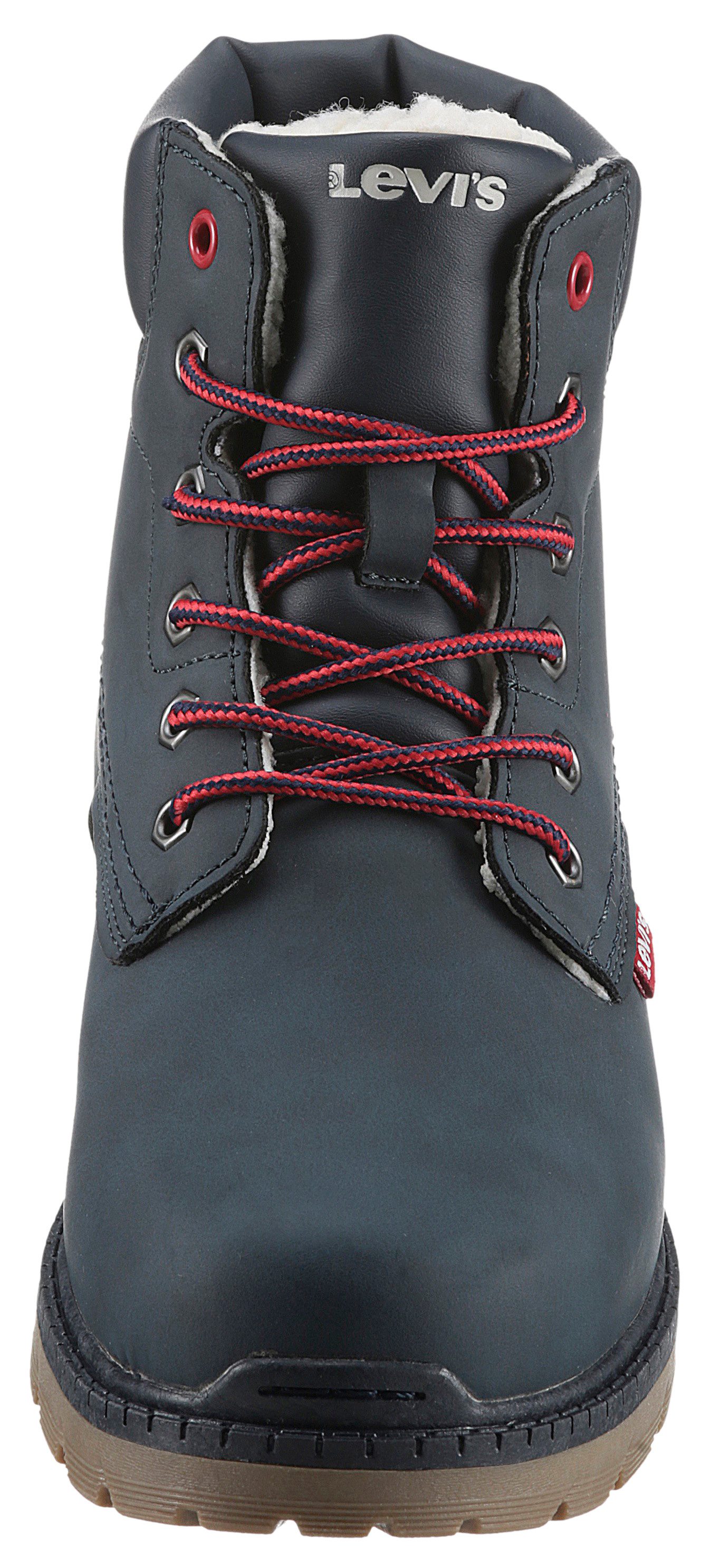 Levi's Kidswear Winterlaarzen LEVIS® NEW FORREST FUR , blokhak, outdoorschoen, veterschoenen met gepolsterde schacht