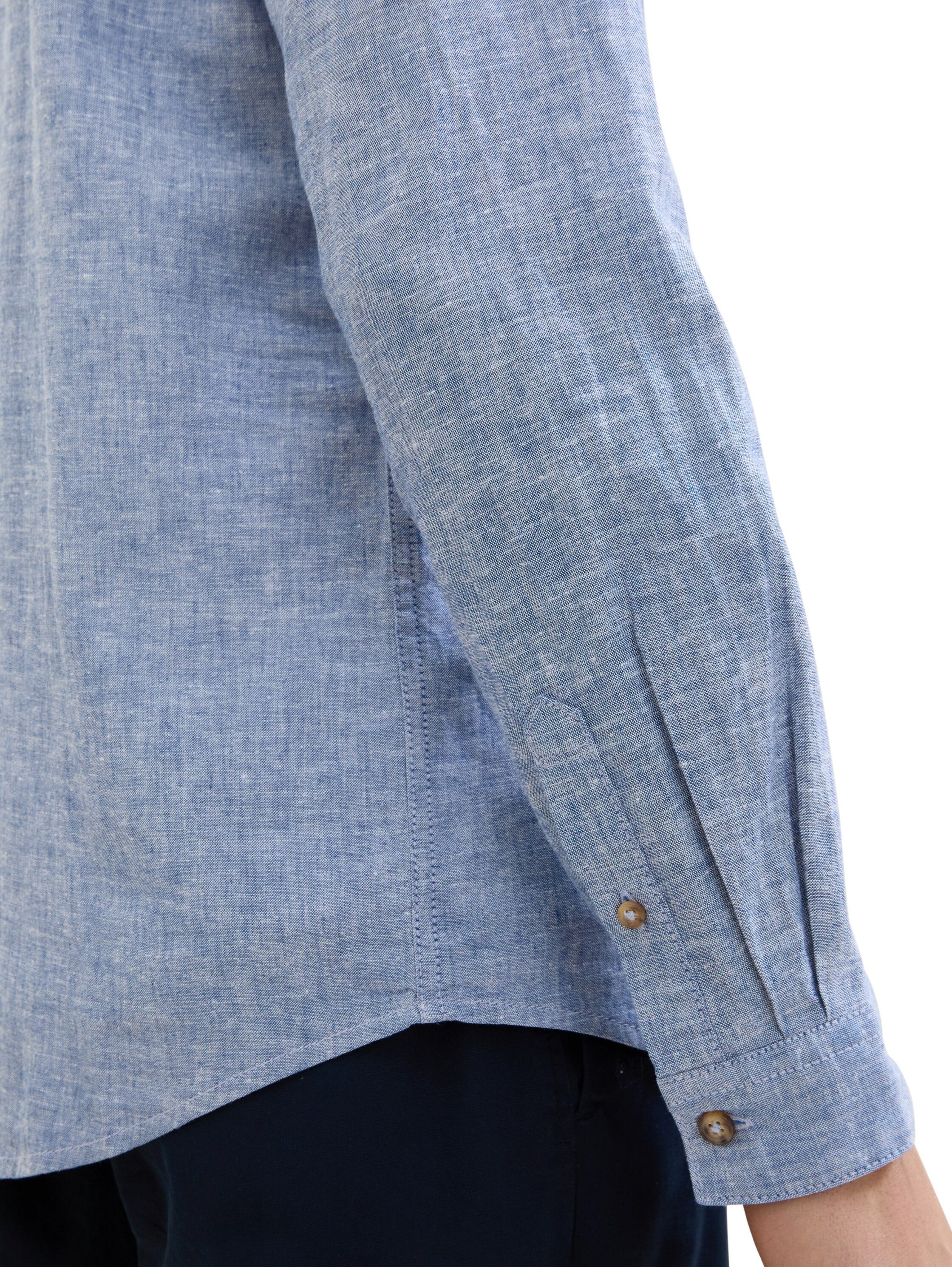 Tom Tailor Overhemd met lange mouwen met blauw detail aan de kraag