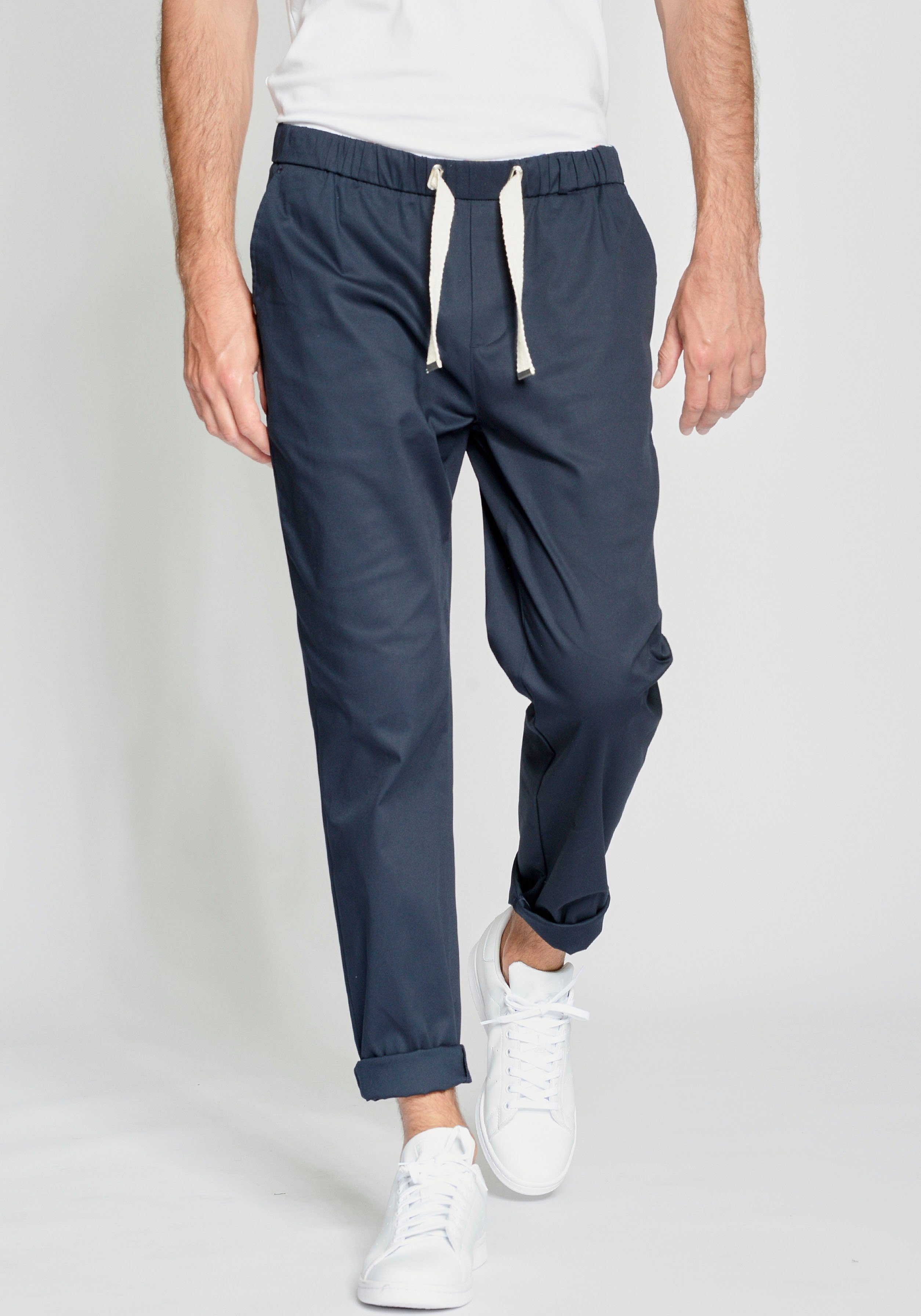 GANG Chino 94SANTO JOGGER Jogger stijl met elastische tailleband en tunnelkoordsluiting heren chino's maat 31 blauw