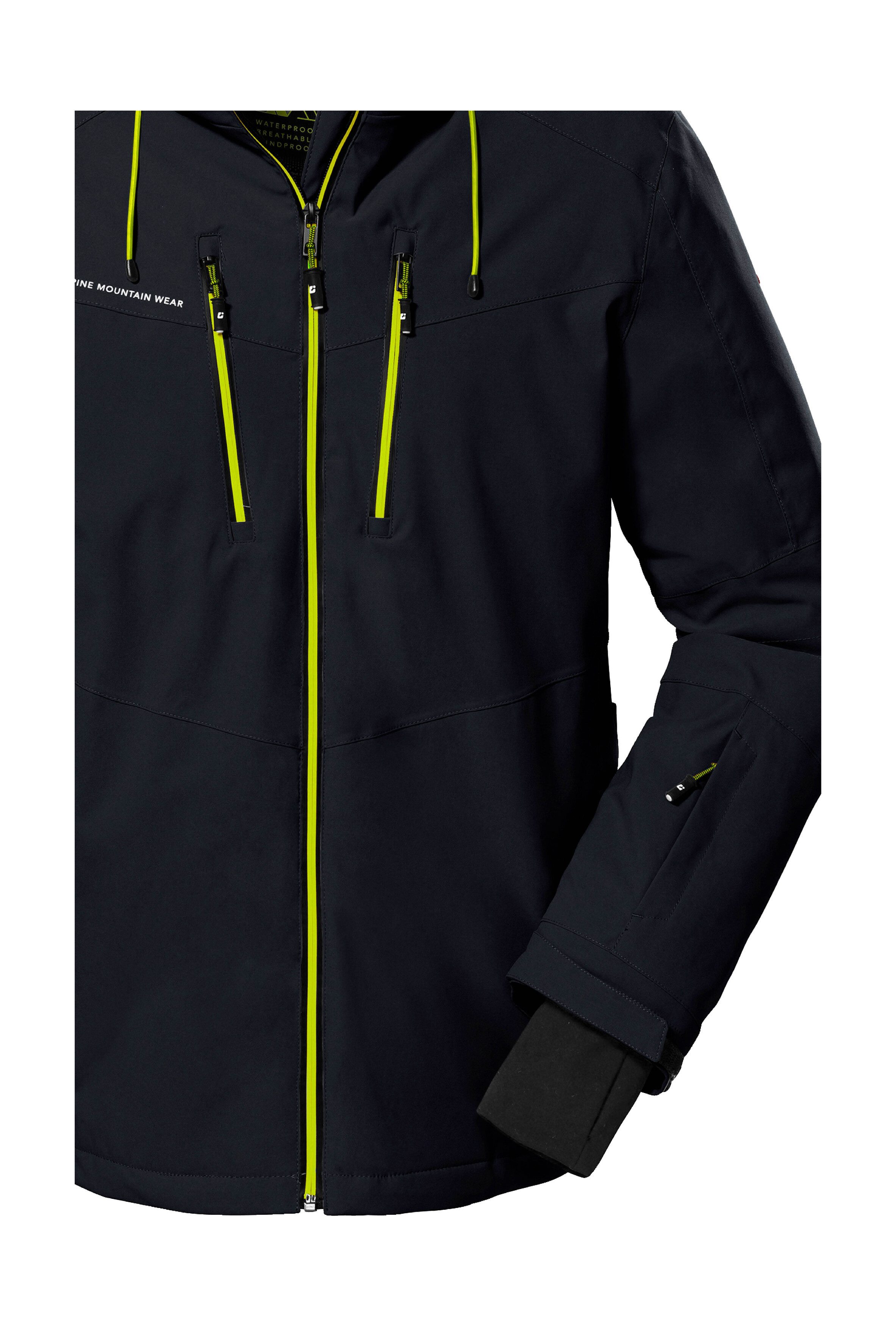 Killtec Ski-jack KSW 44 MN SKI JCKT Waterdichte, ademende functionele jas met afneembare capuchon