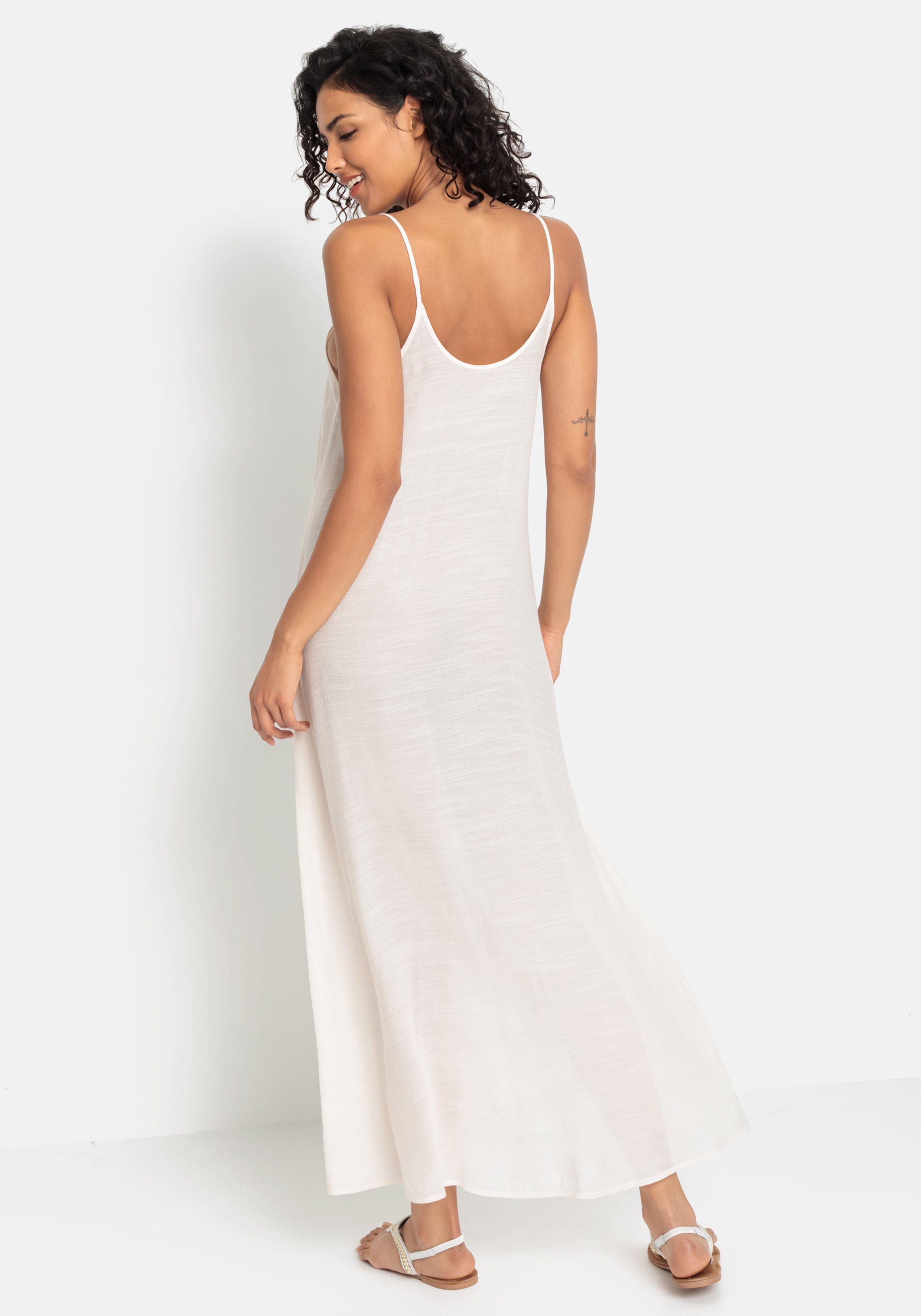 Lascana Maxi-jurk met ronde hals, luchtige zomerjurk, strandjurk