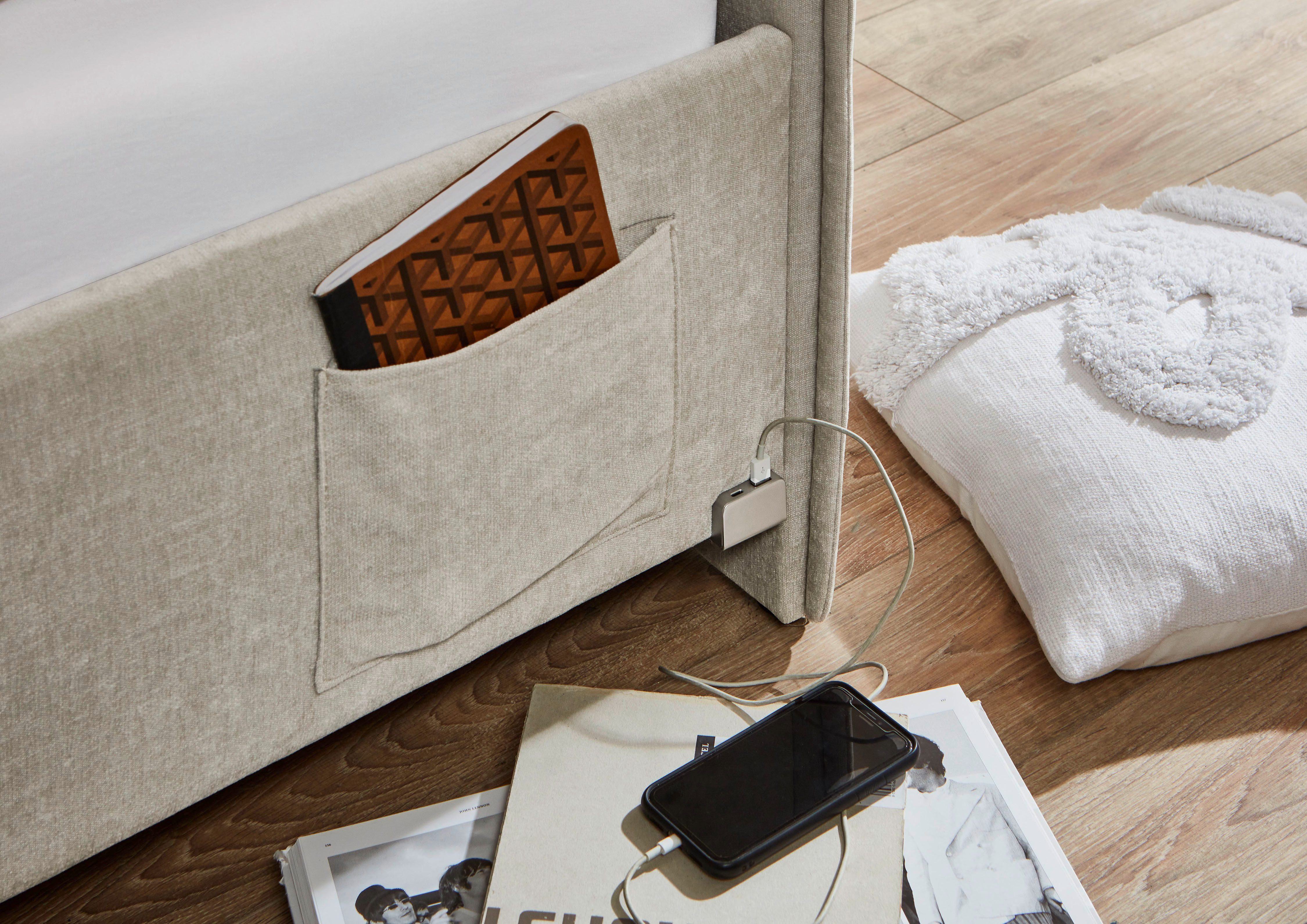 meise.möbel Kinderledikant FUN II Bekleed bed naar keuze met bedkist, tienerbed inclusief USB-aansluiting