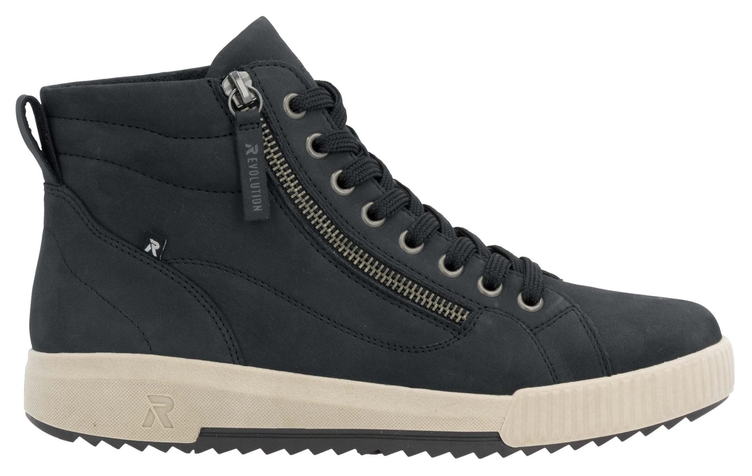 RIEKER Sport Hoge veterschoenen ankle boot, high top sneaker, leisure boots with zipper
