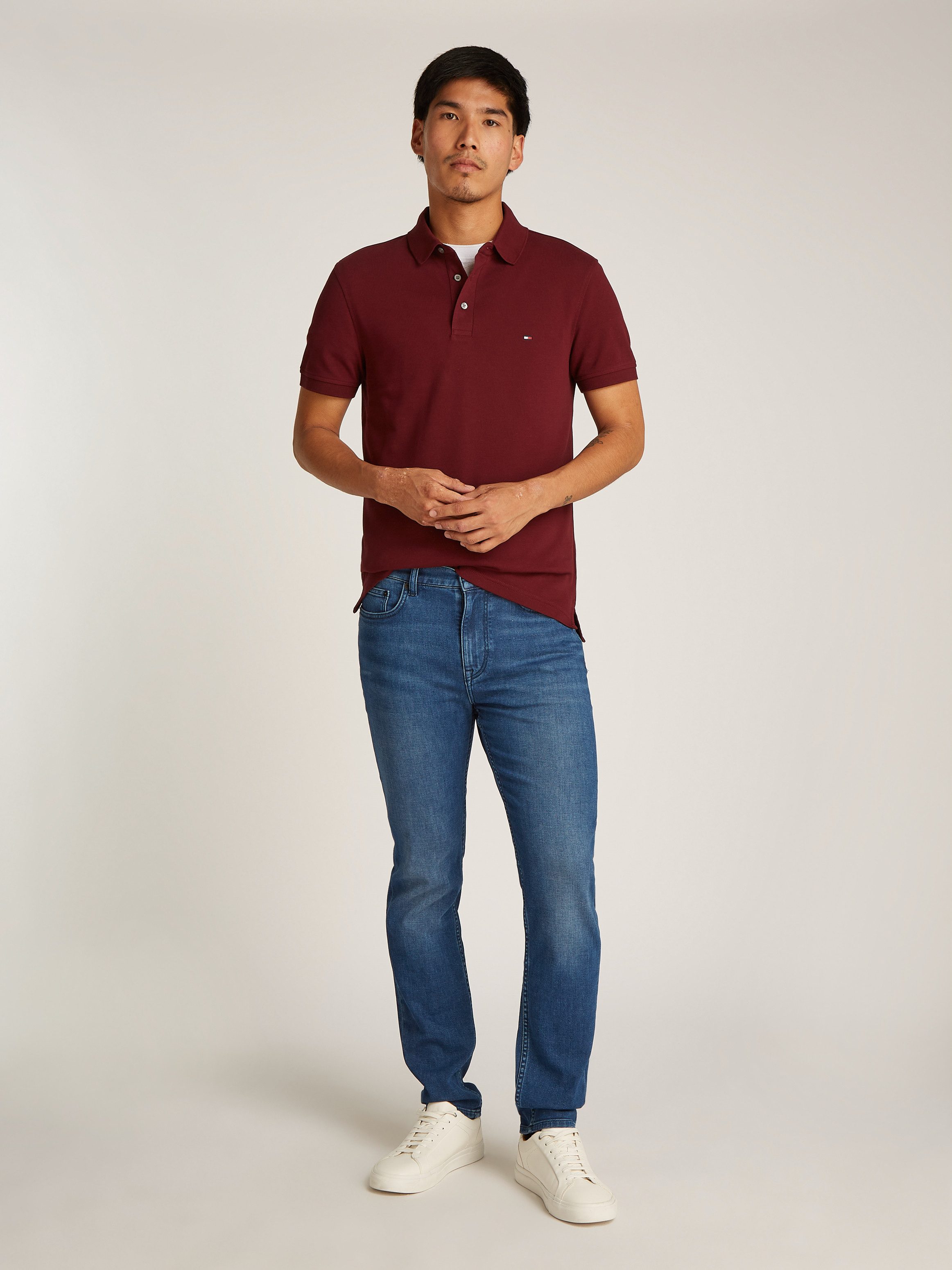 Tommy Hilfiger Poloshirt 1985 SLIM POLO met piquéstructuur en borduursel