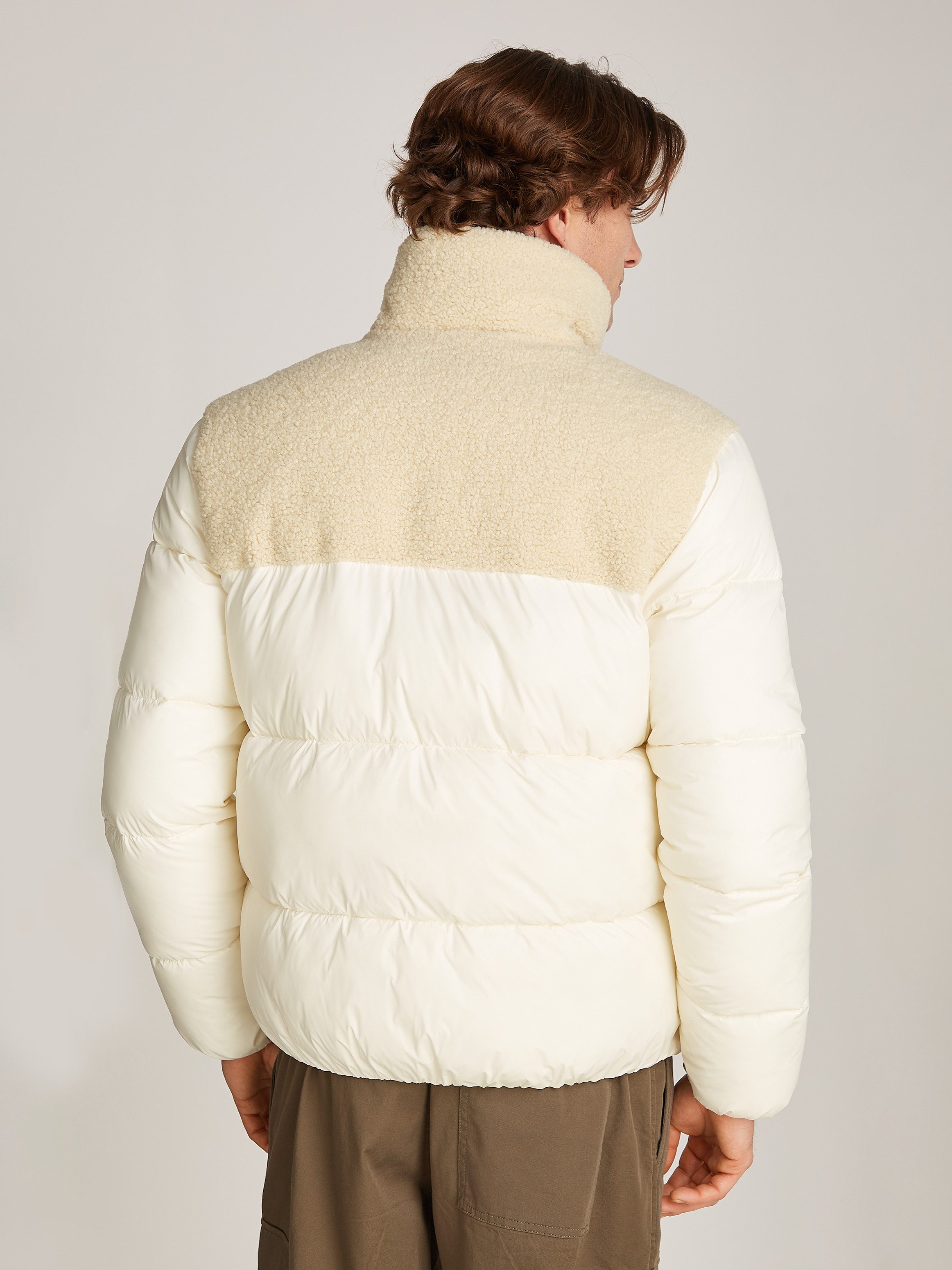 Calvin Klein Outdoorjack SHERPA PUFFER JACKET met een logo-opschrift