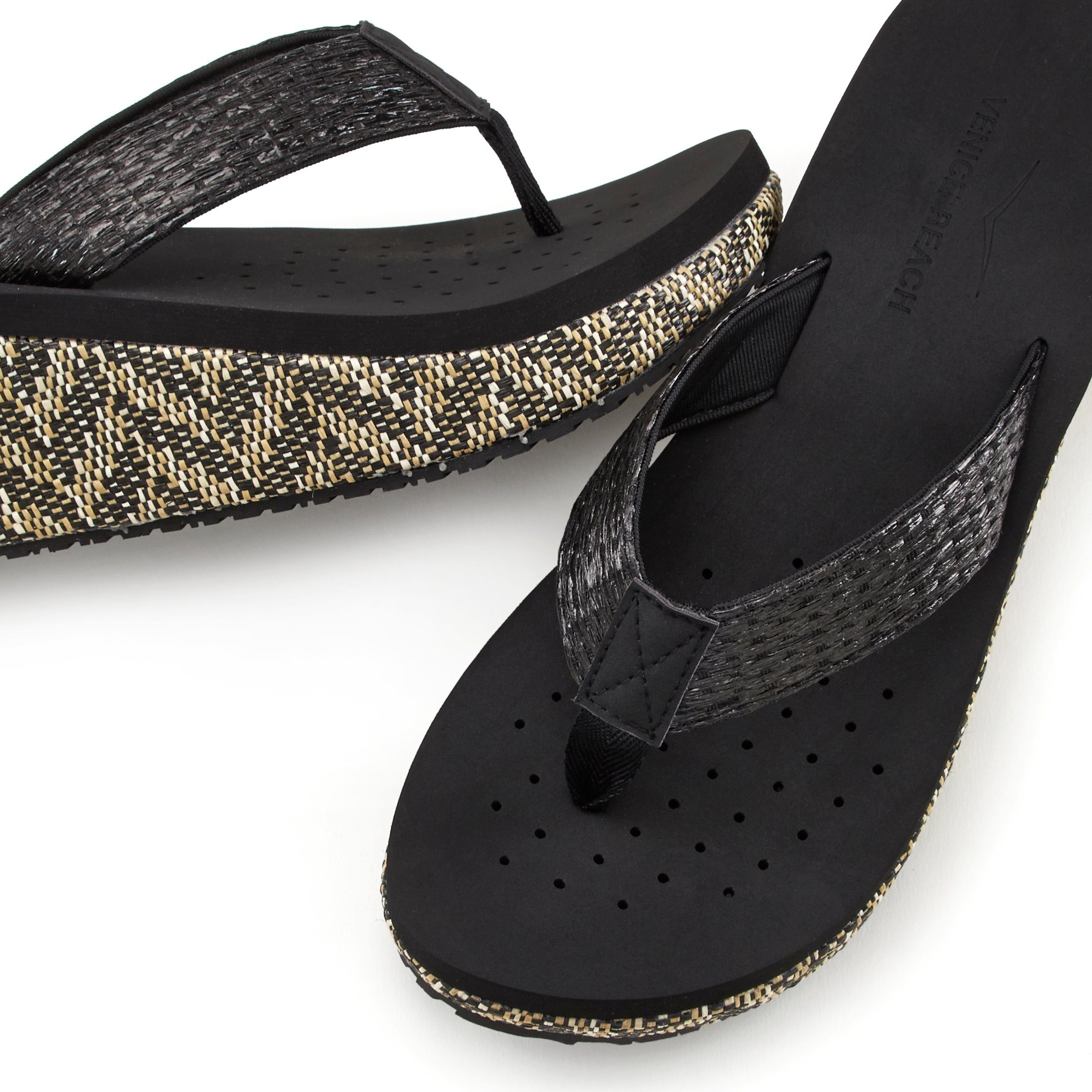 Venice Beach Badslippers Sandaal, pantoffel, badslipper met versierde sleehak VEGAN