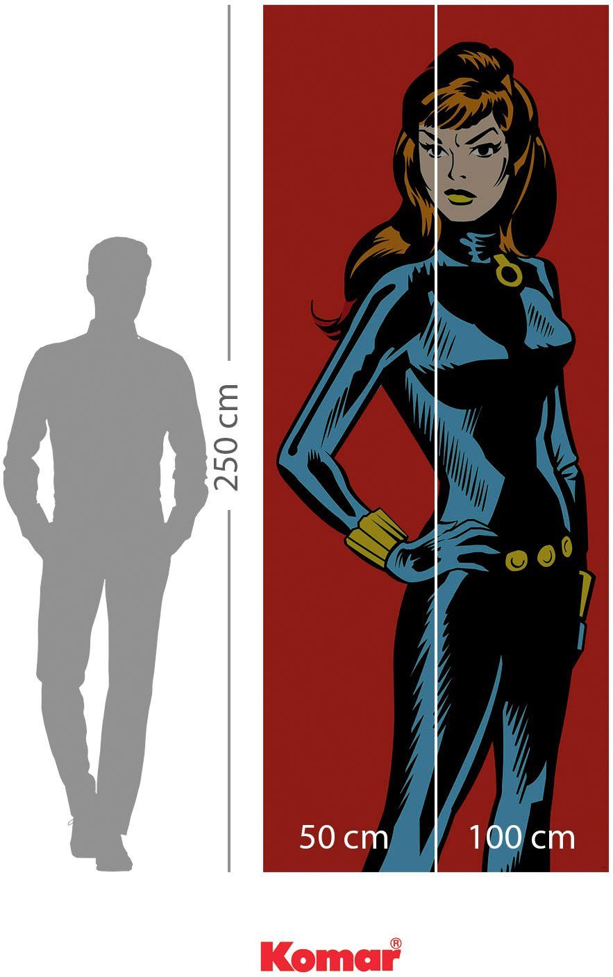 Komar Vliesbehang Digitale print vlies - Marvel PowerUp Widow - Afmeting 100 x 250 cm (1 stuk)