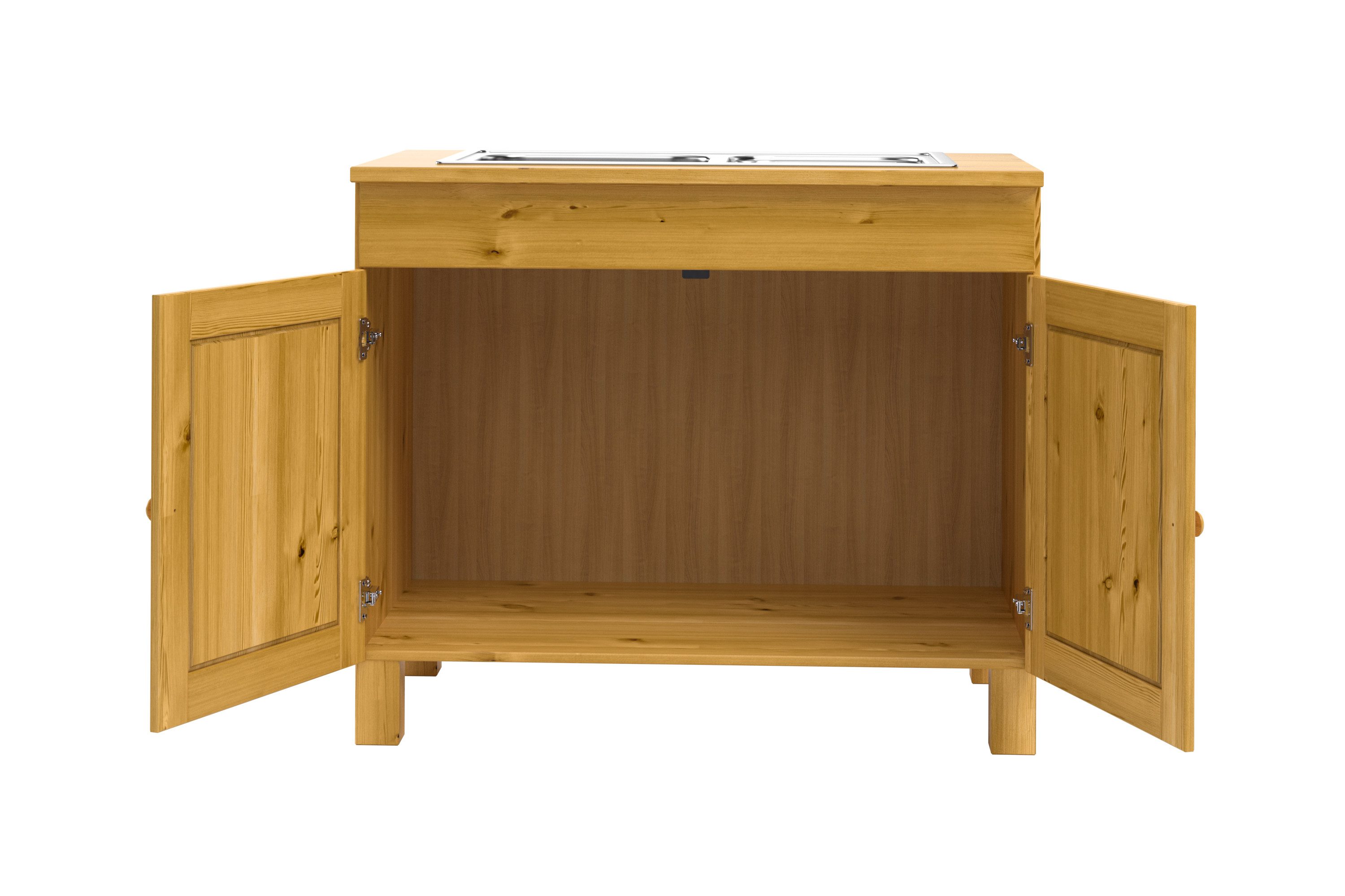 Home affaire Gootsteenkast Alby2 , met metalen handgrepen, breedte 100 cm