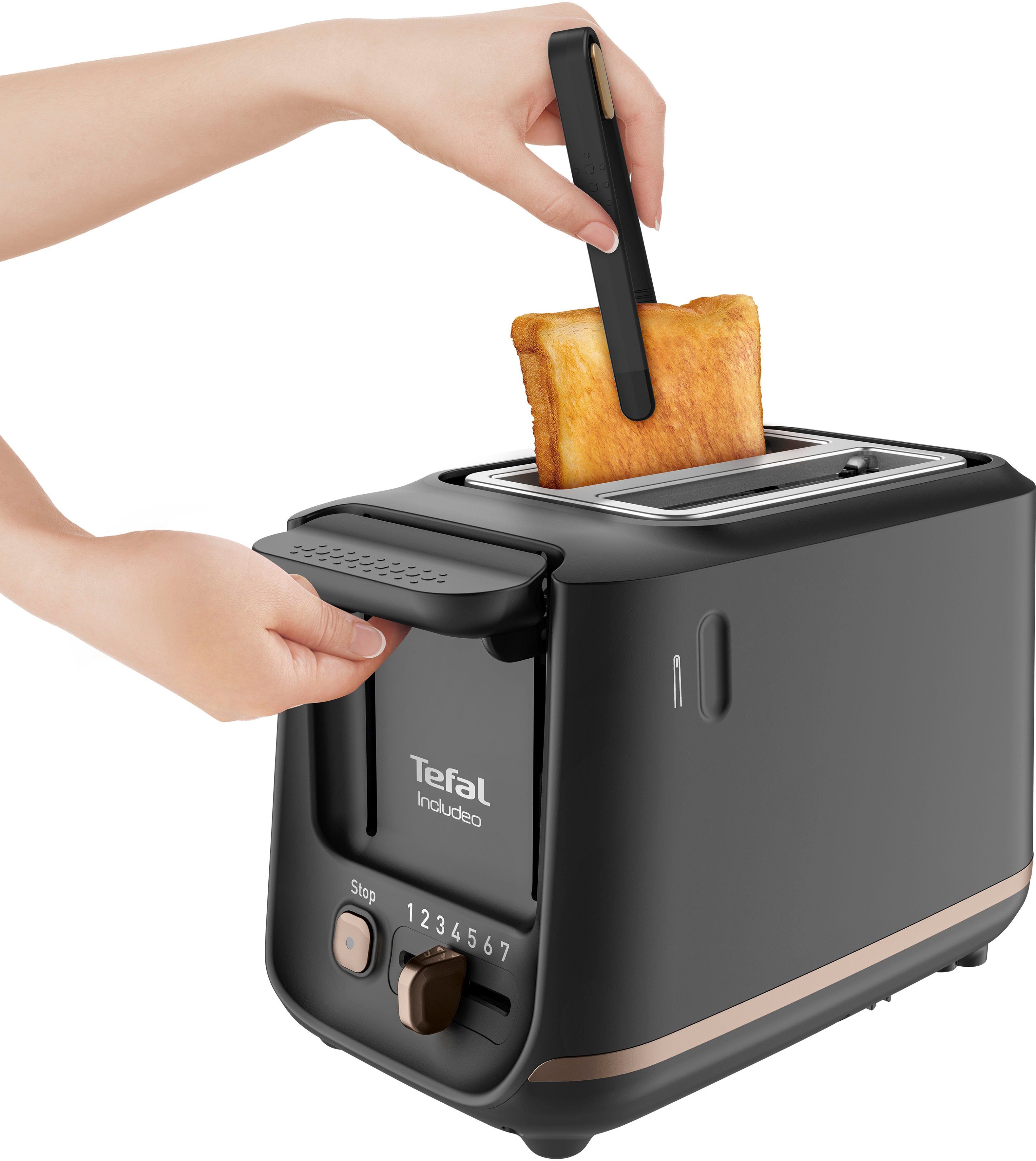 Tefal Toaster TT5338 Includeo Magnetische tang, 7 bruiningsgraden, kruimellade, liftfunctie