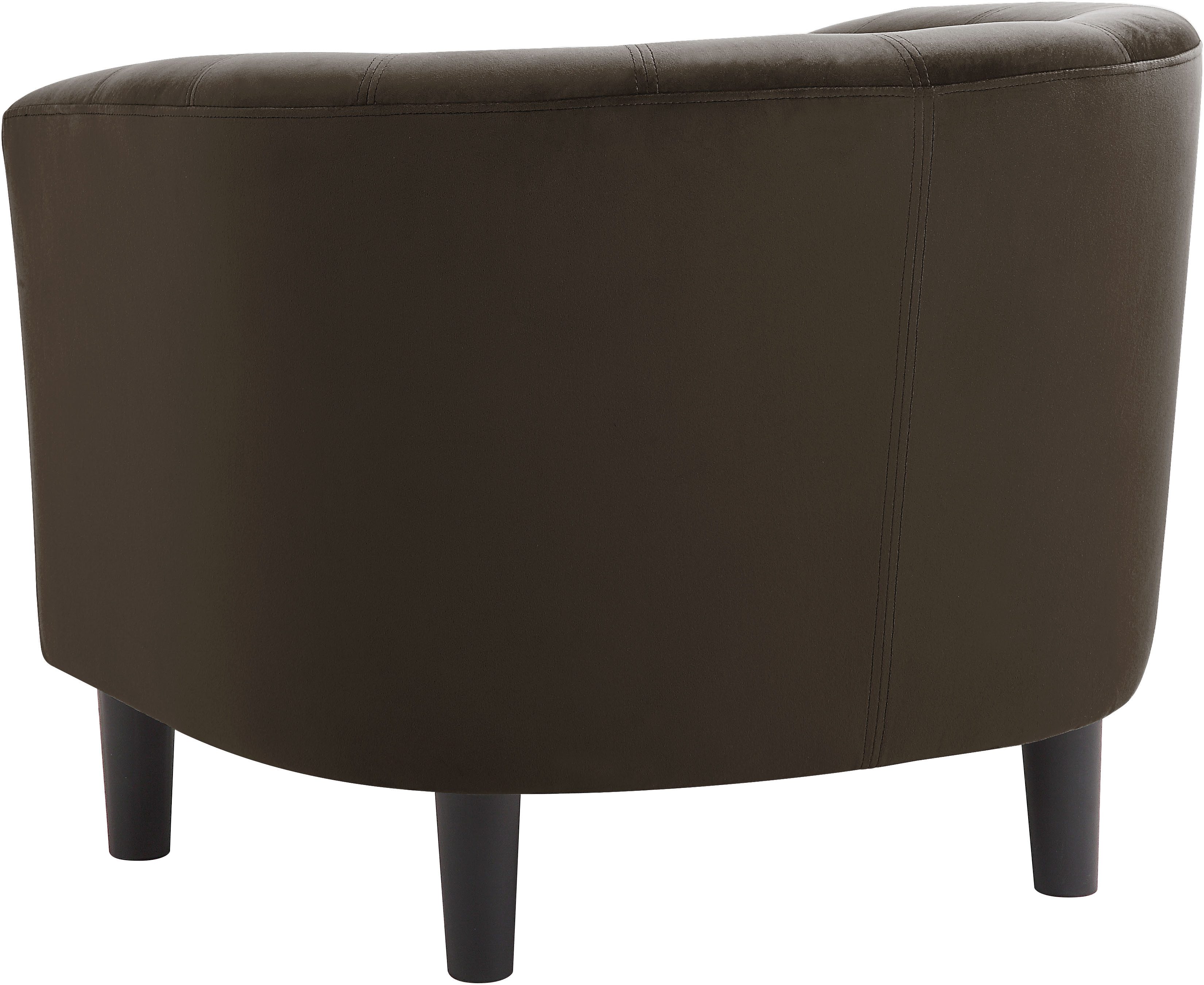 ATLANTIC home collection Fauteuil Carlos Cocktailsessel, loungesessel met fluwelen stof en veerkern