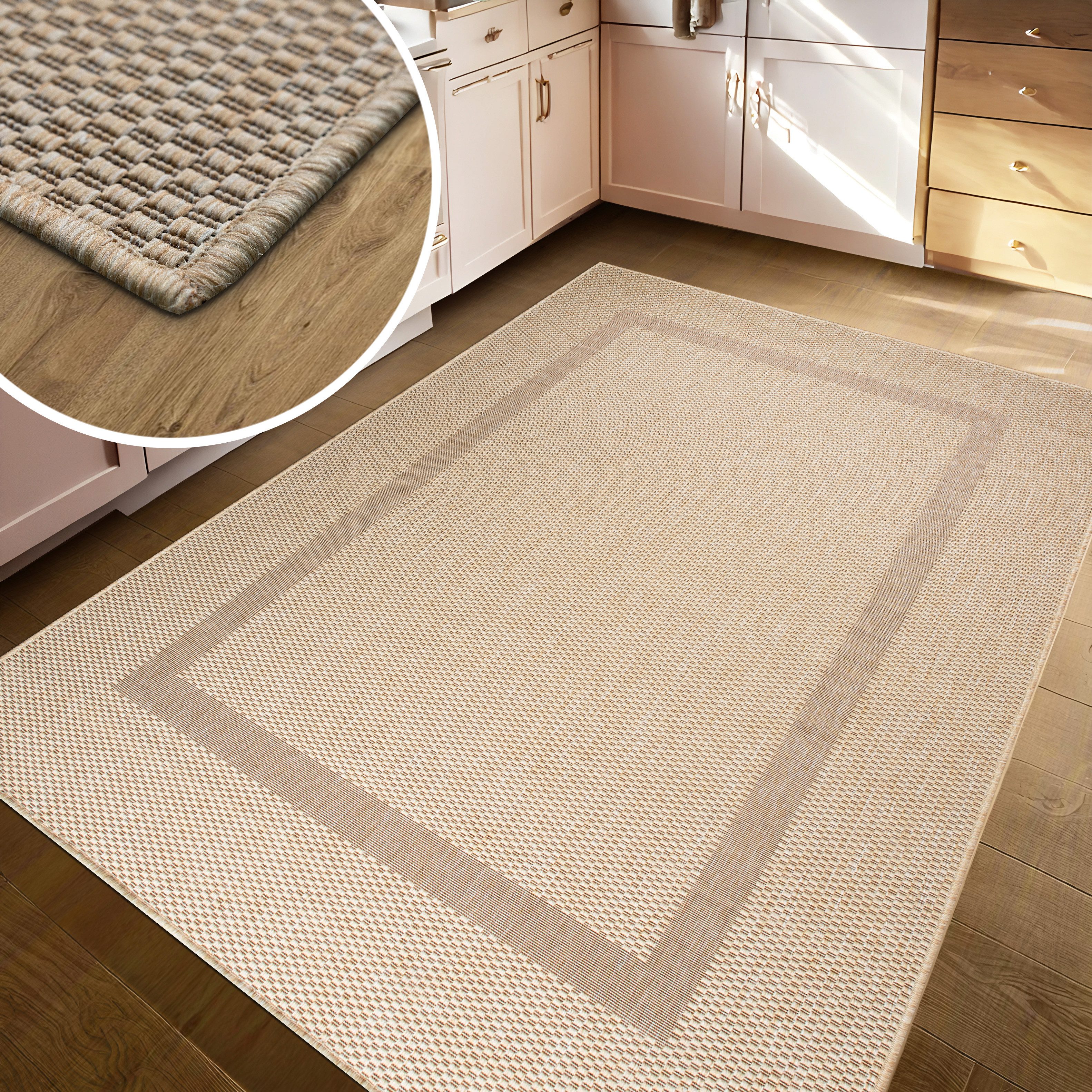 my home Vloerkleed Venetië rand is ook als loper verkrijgbaar Geschikt voor binnen en buiten, sisal-look, weerbestendig & uv-bestendig