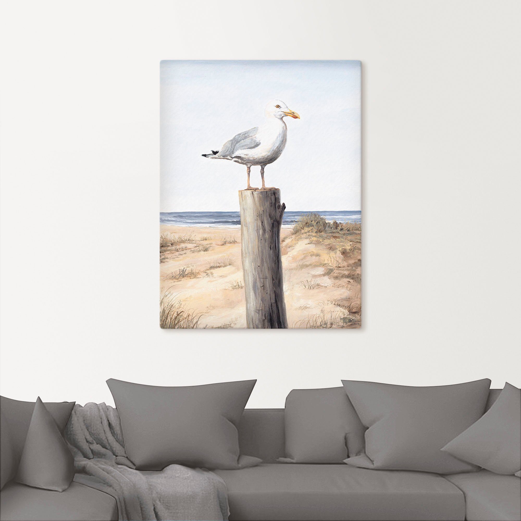 Artland Artprint Meeuw als artprint van aluminium, artprint voor buiten, artprint op linnen, poster, muursticker
