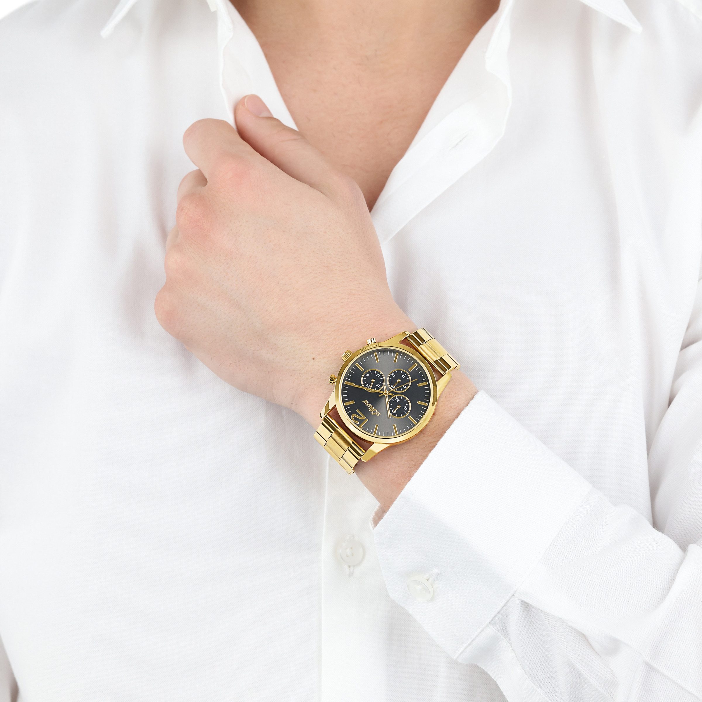 s.Oliver Chronograaf Horloge, quartz, herenhorloge, stopwatchfunctie, 12/24-uursweergave