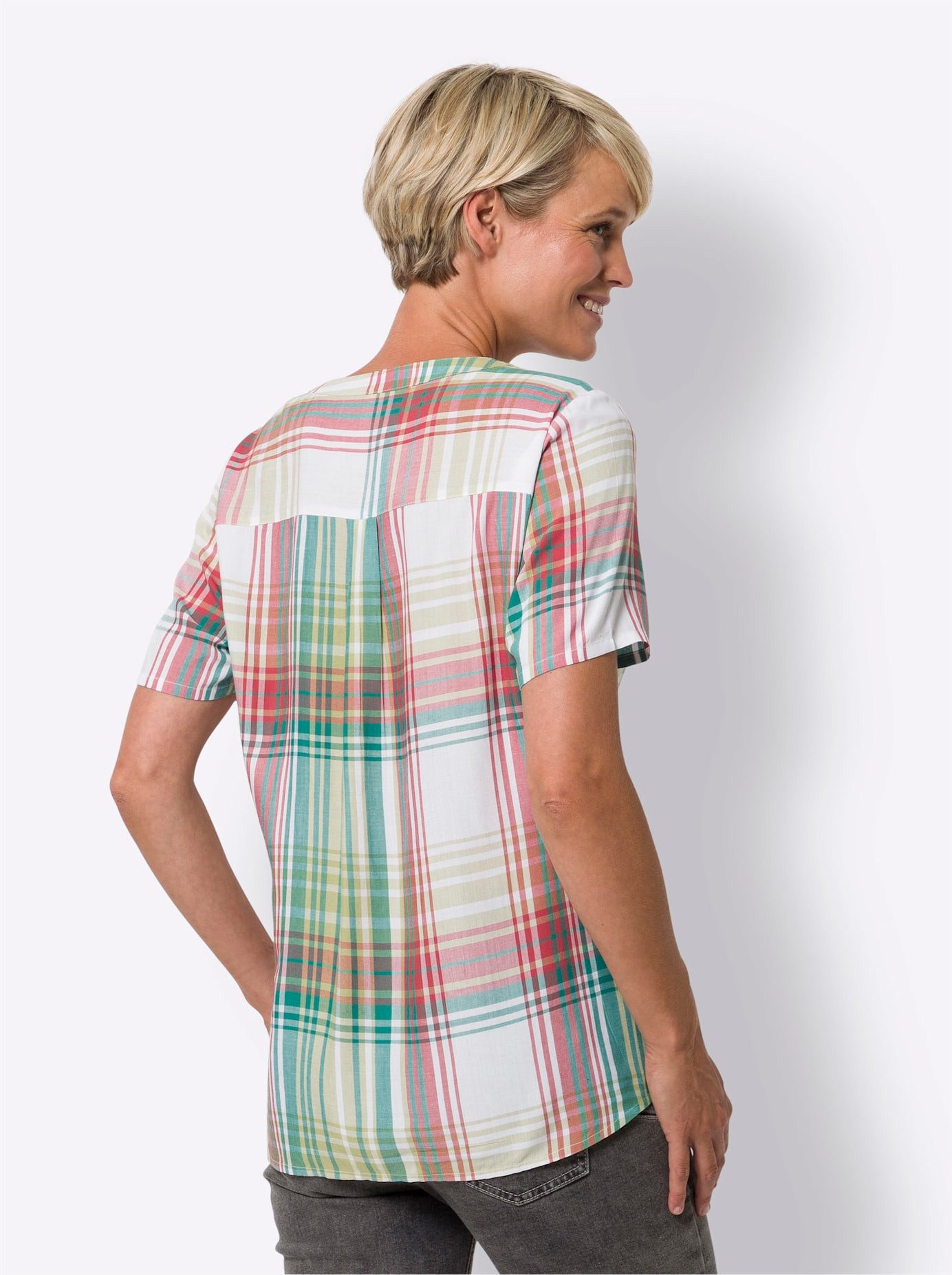 Classic Basics Geruite blouse