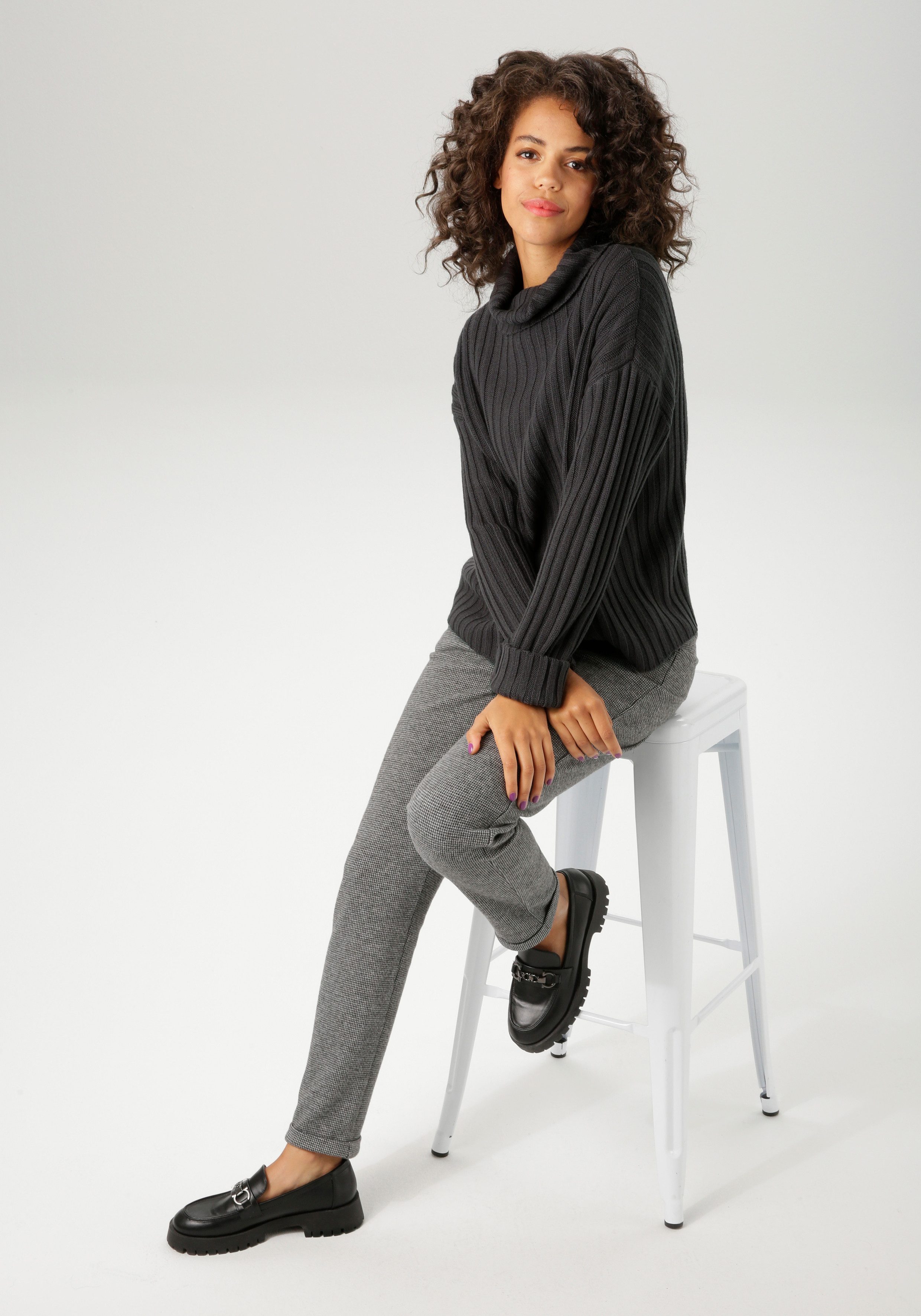 Aniston CASUAL Gebreide trui in streep-look - nieuwe collectie