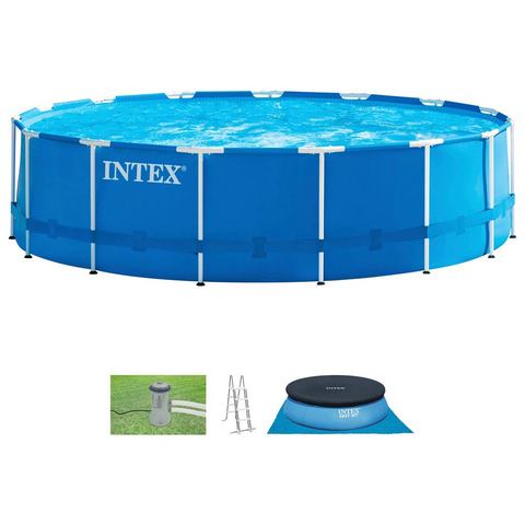 Intex opzetzwembad Metal Frame met accessoires Ã457 x 122 cm blauw
