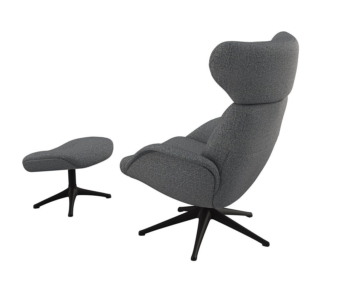 FLEXLUX Relaxfauteuil Relaxchairs More Eersteklas comfort, rug- en hoofdsteunverstelling, draaibaar, zwarte voet