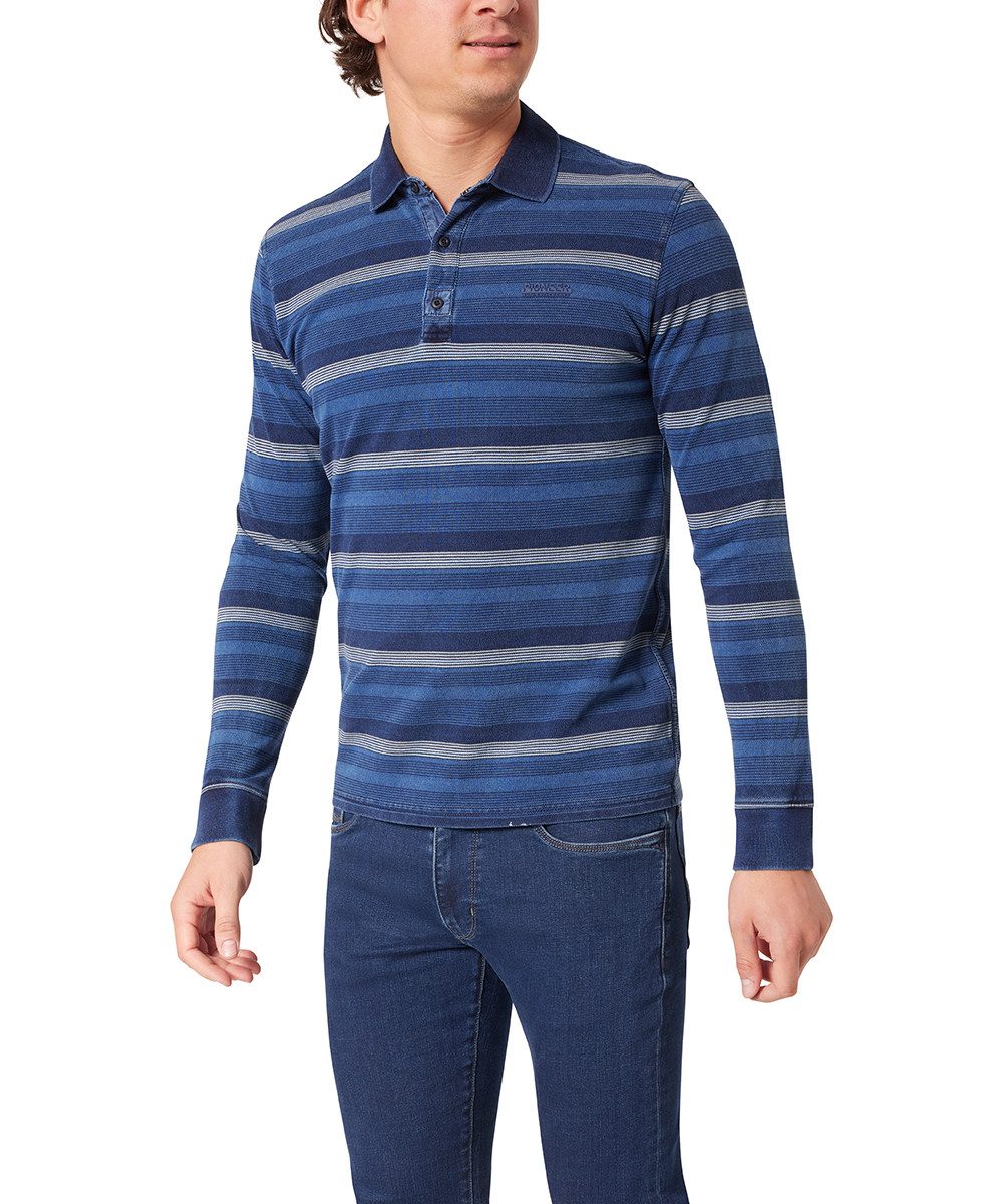 Pioneer Authentic Jeans Poloshirt met lange mouwen