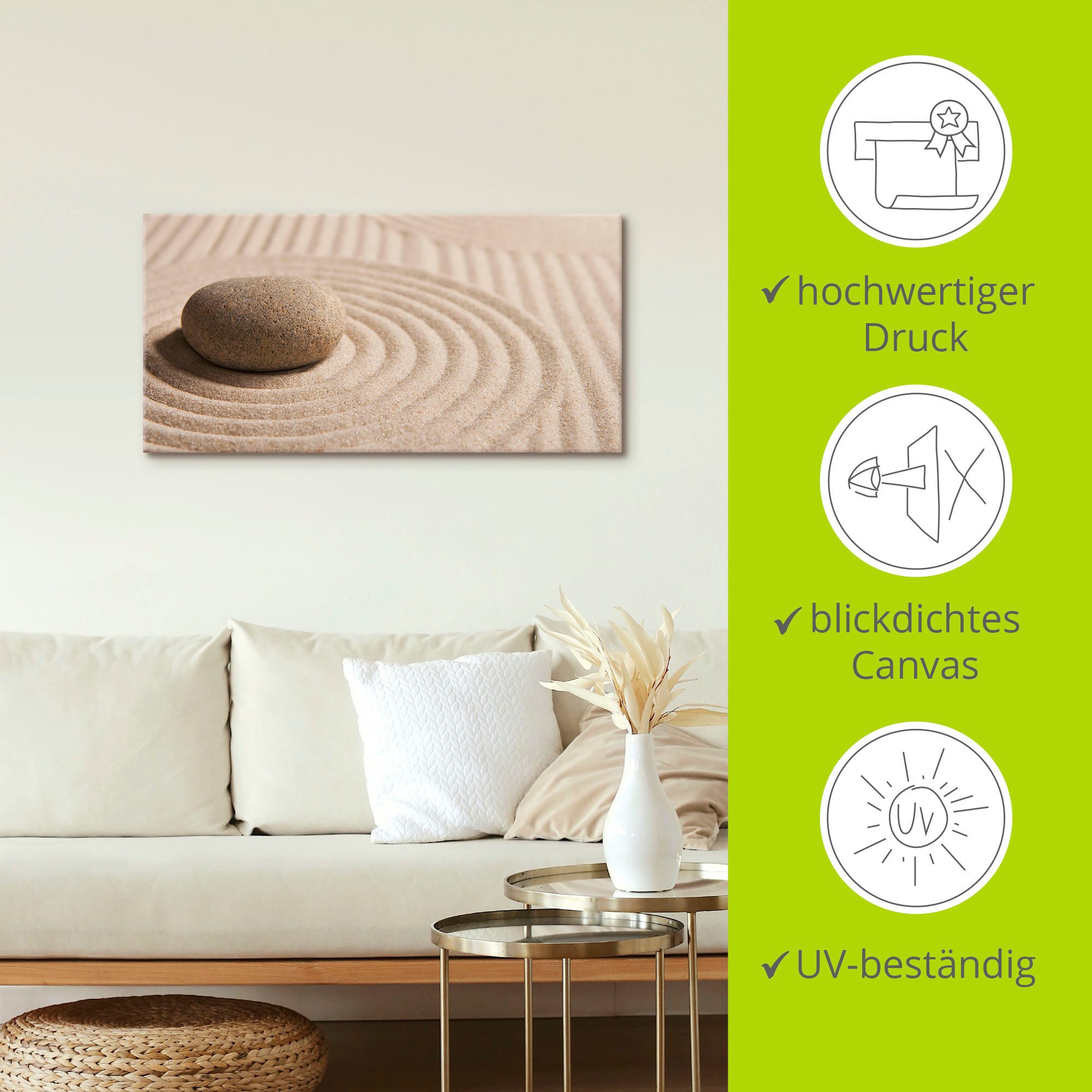 Artland Artprint Mini zen tuin - zand als artprint op linnen, poster, muursticker in verschillende maten