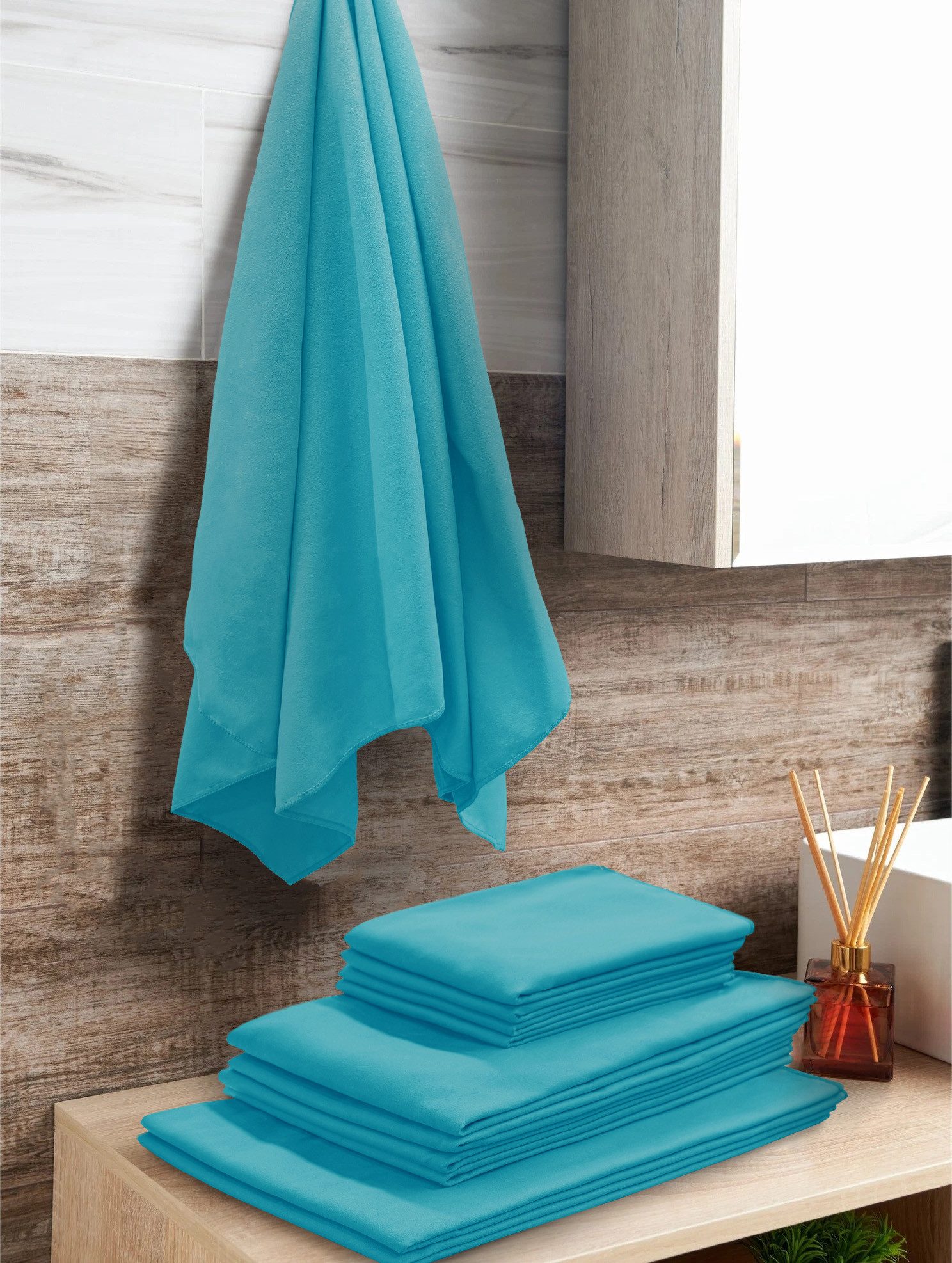my home Reishanddoek Xavi, 4 x 100x200cm ideaal als sporthanddoek, reis handdoek als serie en set, zeer licht, compact, sneldrogend, microvezel (4 stuks)