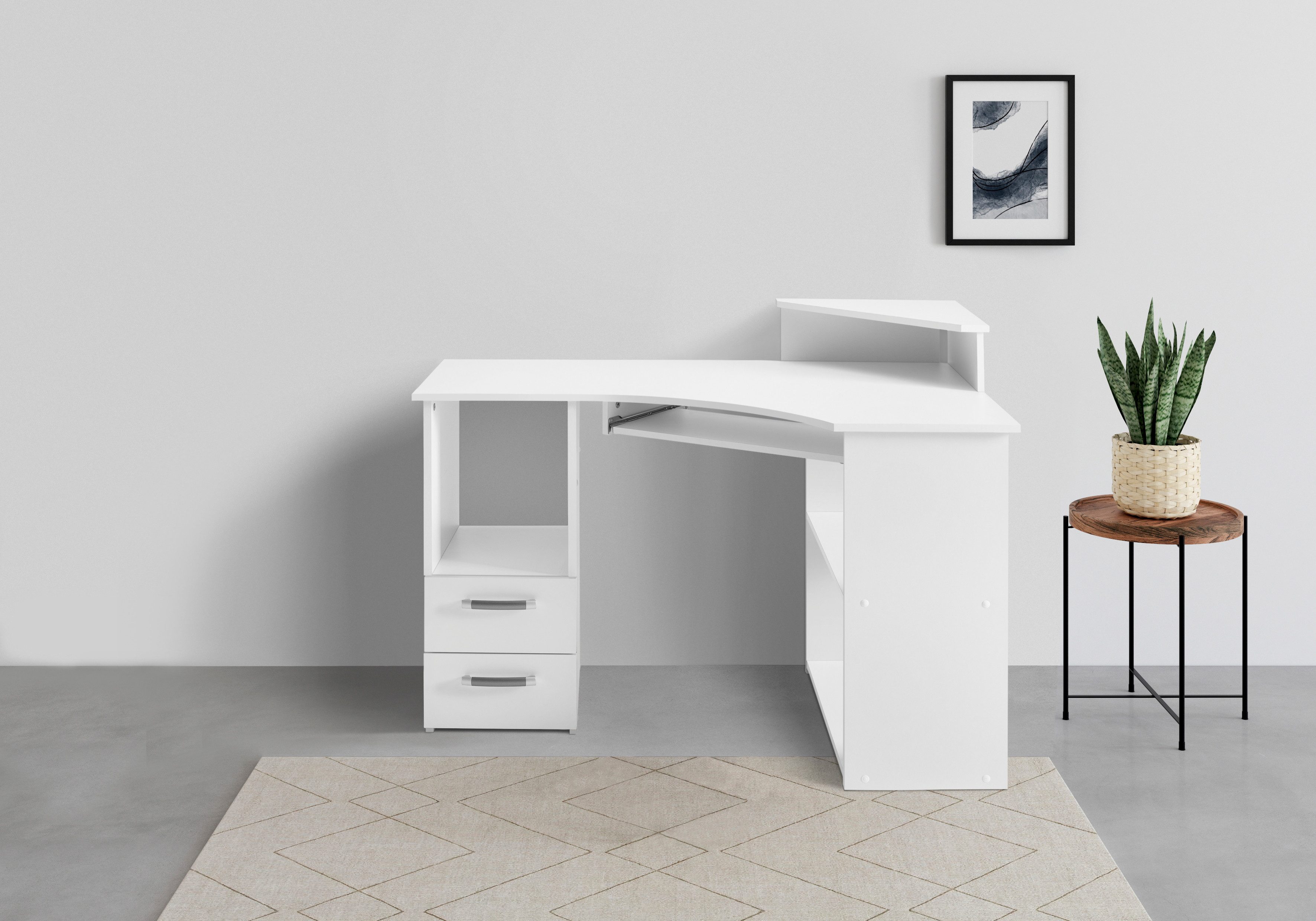 VOGL Möbelfabrik Bureau Sam Breedte 137 cm, met uittrekplank voor het toetsenbord en towervak