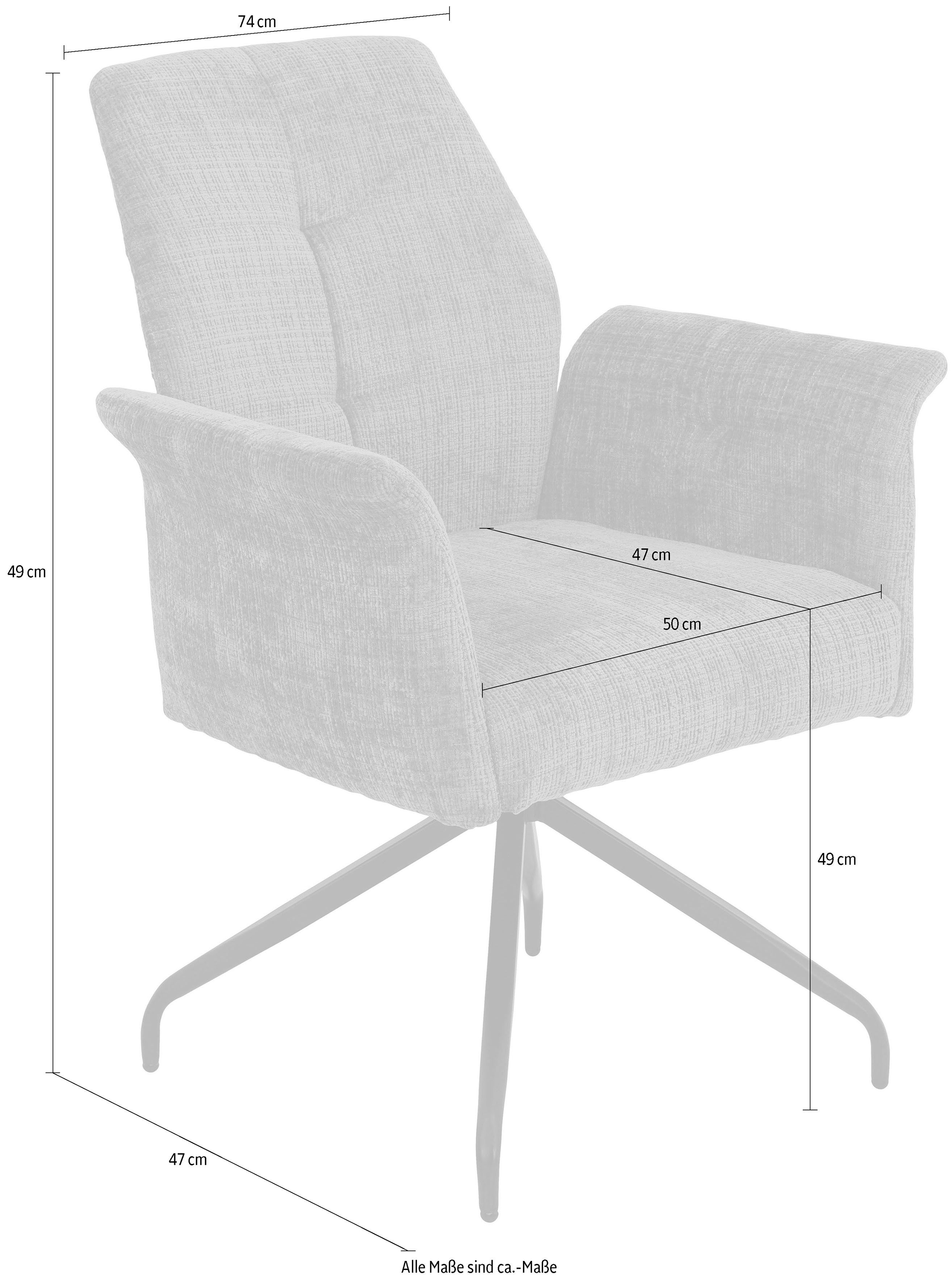 HELA Eetkamerstoel Viktoria Comfortstoel met veren, 360 graden draaibaar, armleuningstoel (set, 4 stuks)